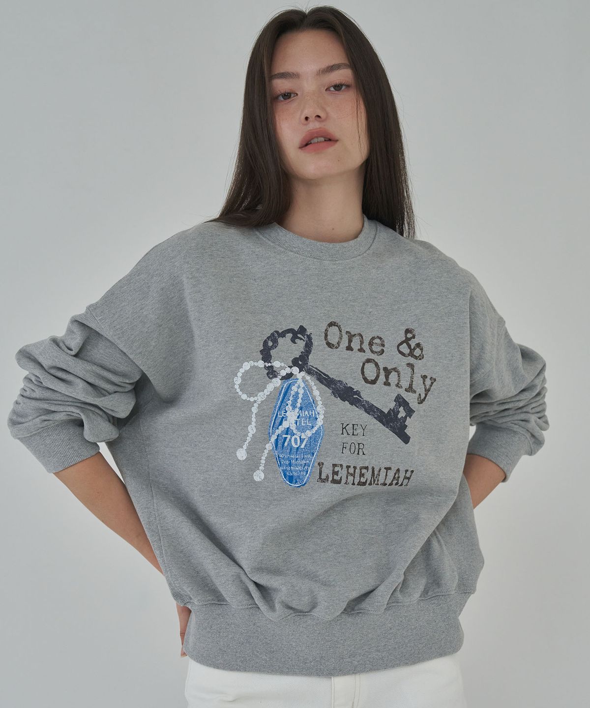 르헤미아(LEHEMIAH) Keyring sweatshirt [Grey]