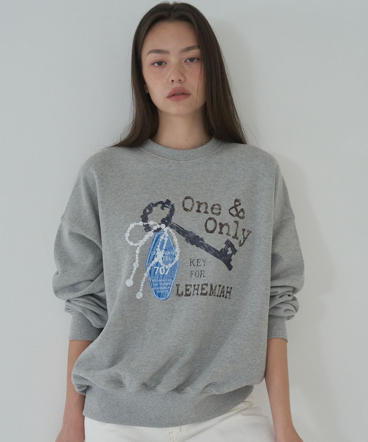 르헤미아(LEHEMIAH) Keyring sweatshirt [Grey]