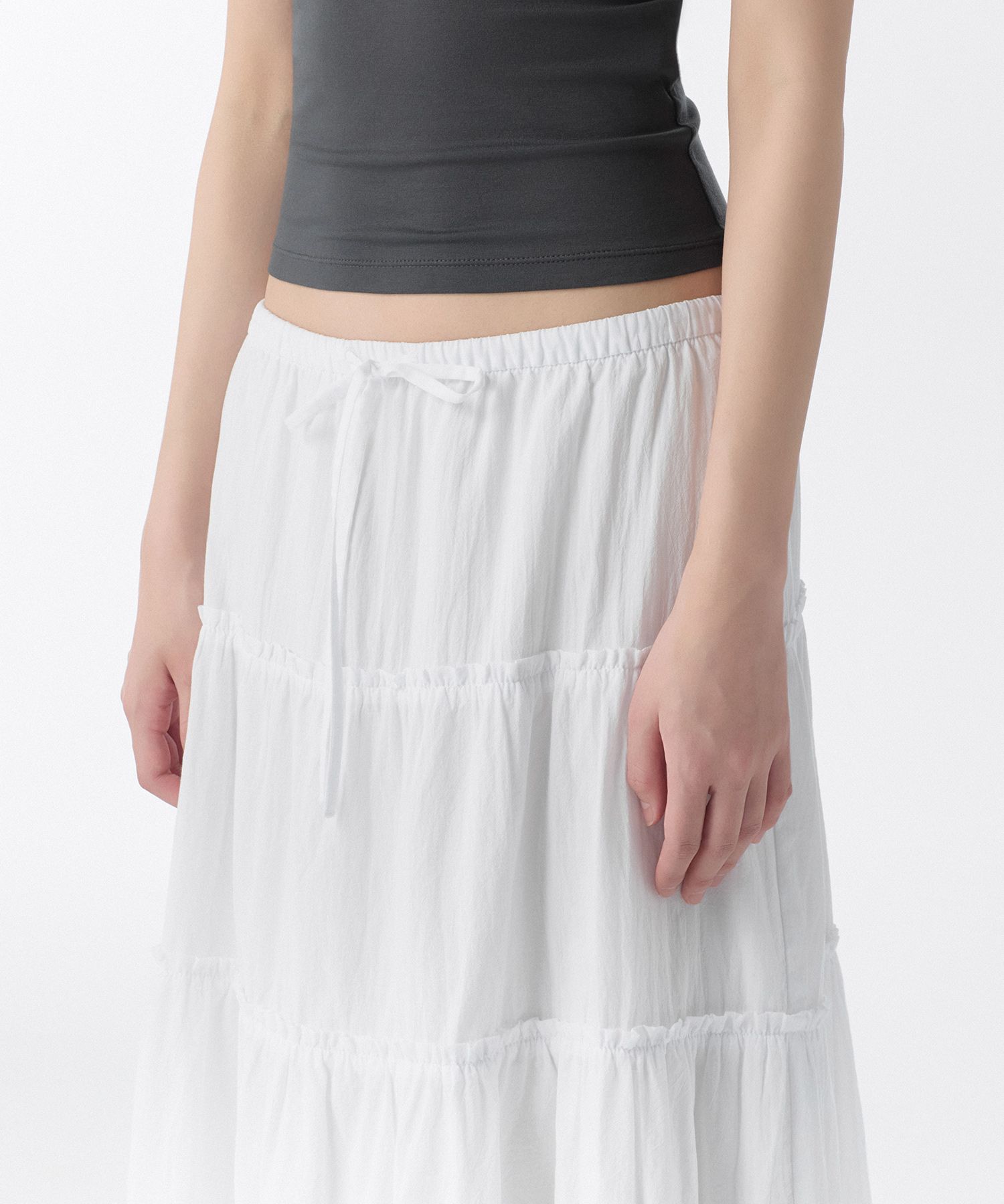 スカート musinsastandardwoman Women's Crinkle Long Skirt White MWCKS2 ZK252721_WHT_FRONT_1024x1024.