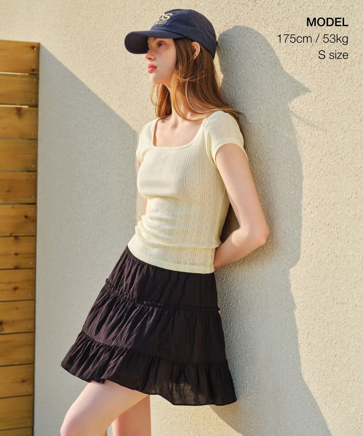 무신사 스탠다드 우먼(MUSINSA STANDARD WOMAN) 우먼즈 코튼 티어드 미니 스커트 [블랙]