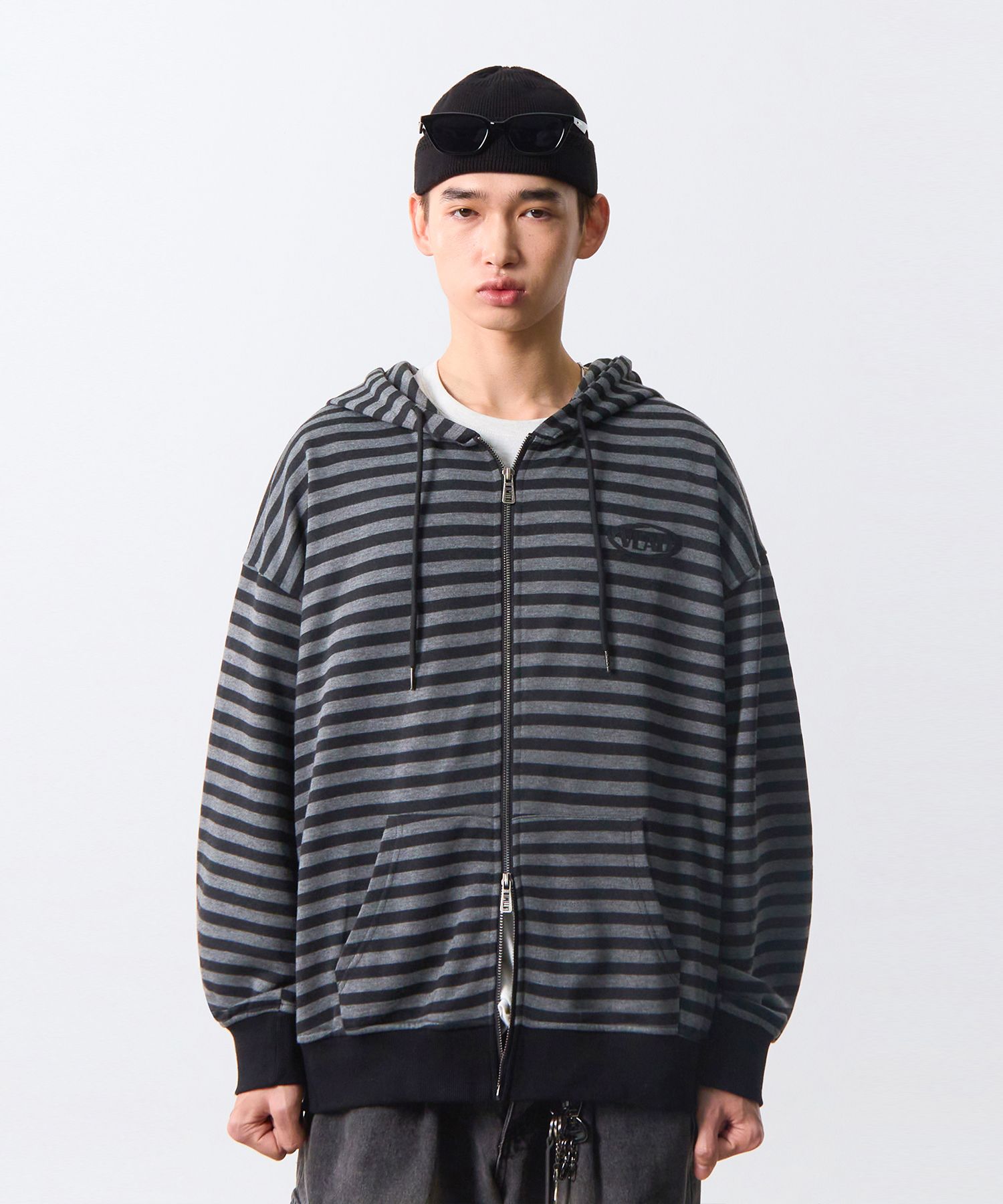 [DIMITRI BLACK] VLAD STRIPE LOGO HOODED ZIP UP /追跡付 MUSINSA公式 | DIMITRI BLACK VLAD Stripe Logo Hooded Zip