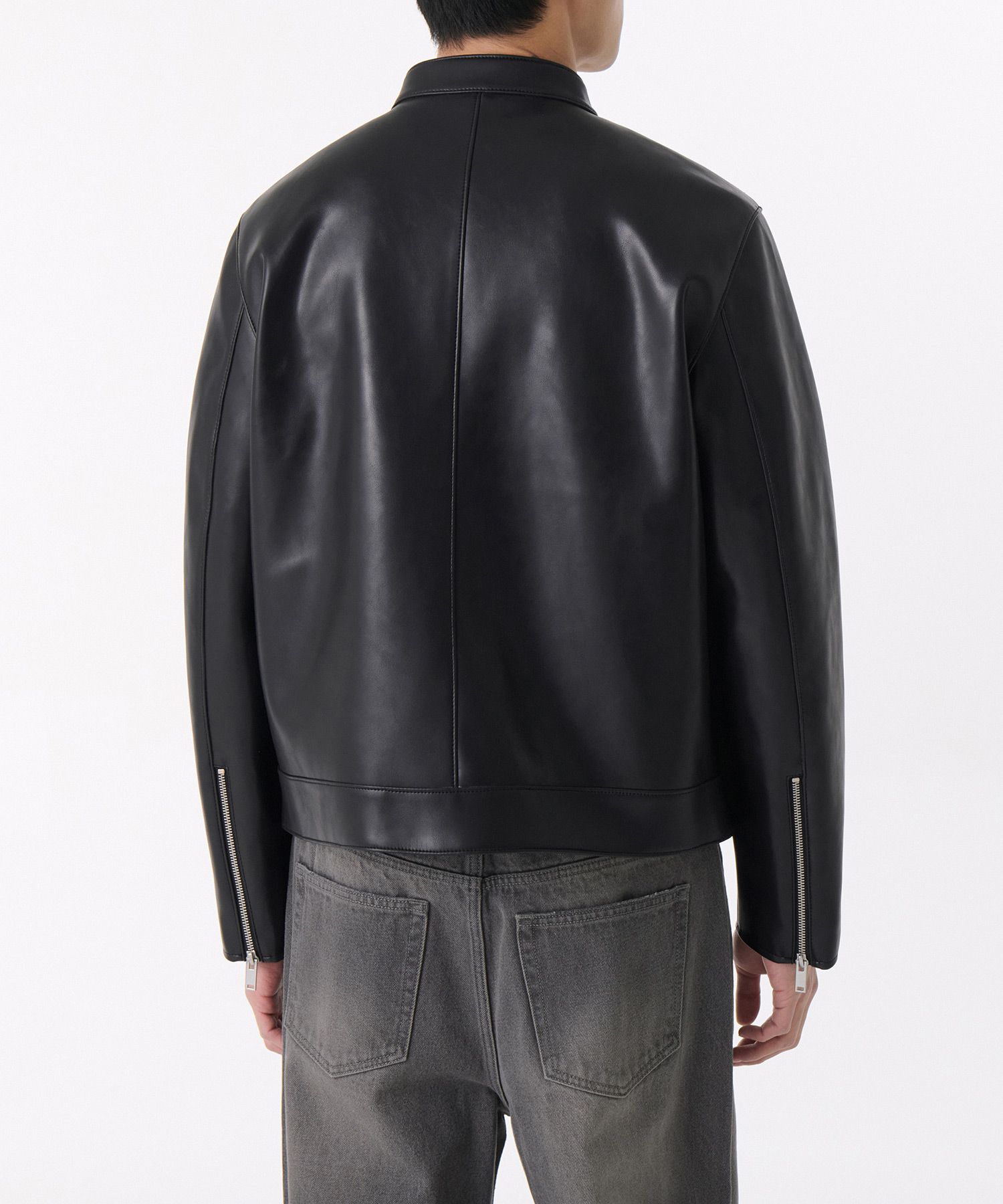 MUSINSA | MUSINSA STANDARD Synthetic Leather Cafe Racer