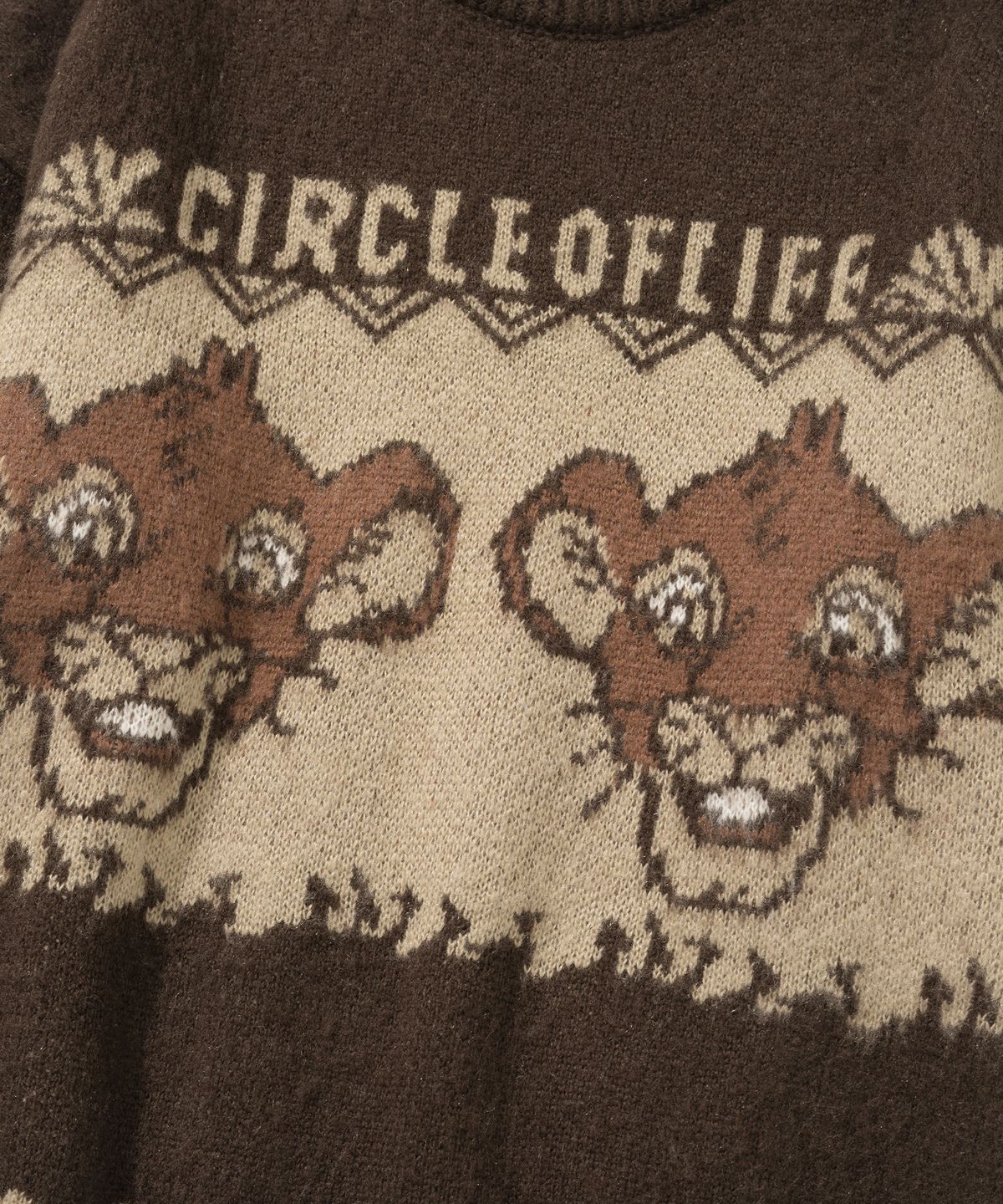 니티드(KNITTED) 베이비 무파사 라운드 니트 BROWN