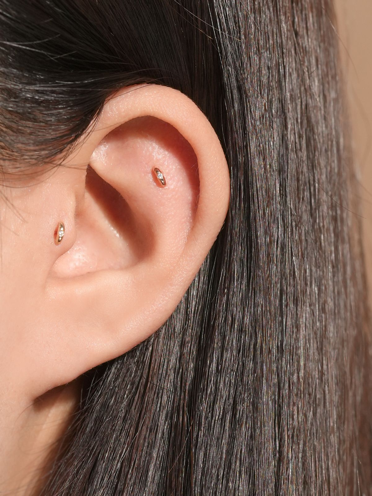 미니멀피어싱(MINIMALPIERCING) 14K 하프 미니멀 피어싱 귀걸이