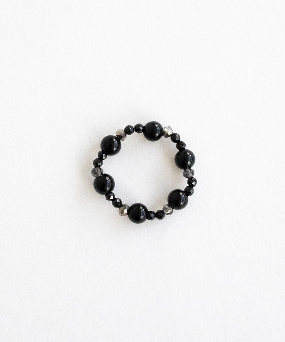 메리모티브(MERRYMOTIVE) Black onyx and crystal ring