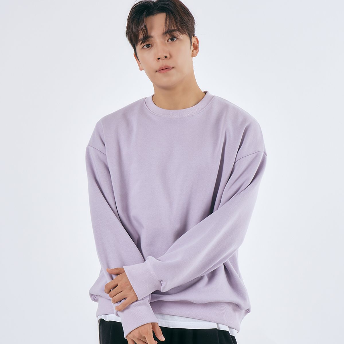 엘엑스티(LXT) 솔리드 코튼 헤비웨이트 오버 맨투맨 [퍼플]