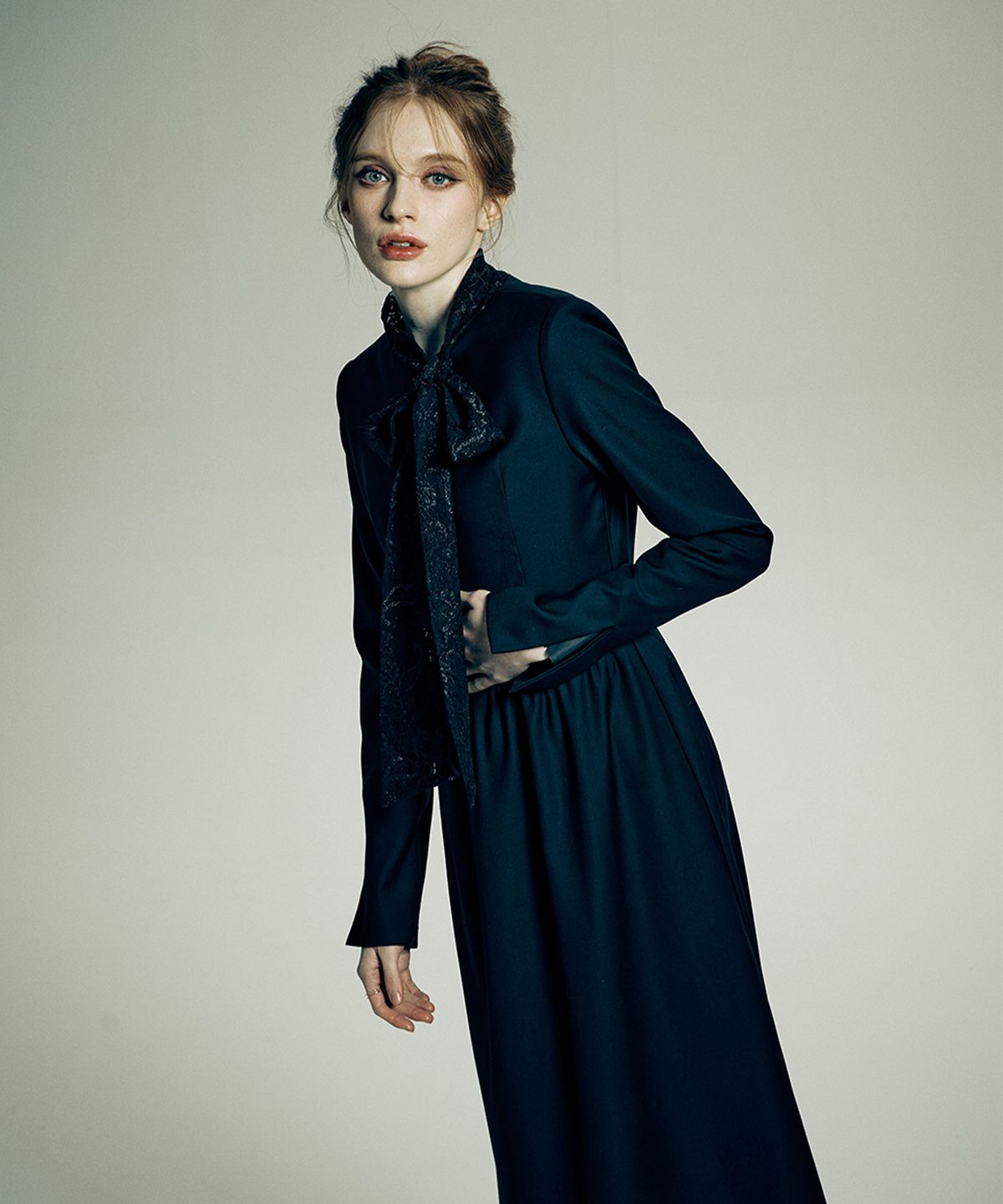 비아락테아(VIA LACTEA) z-black neck long dress