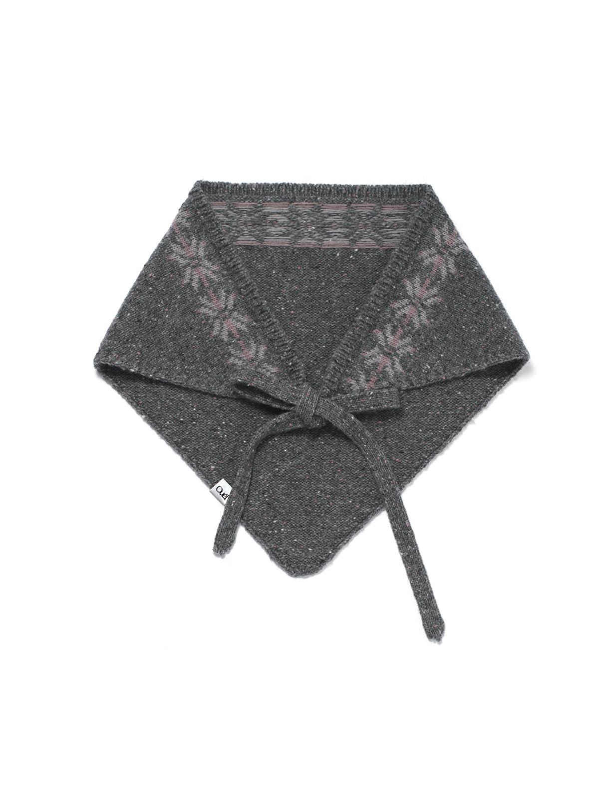 오앨(OUEL) WOOL SILK BLENDED HEAD SCARF_DARK GREY