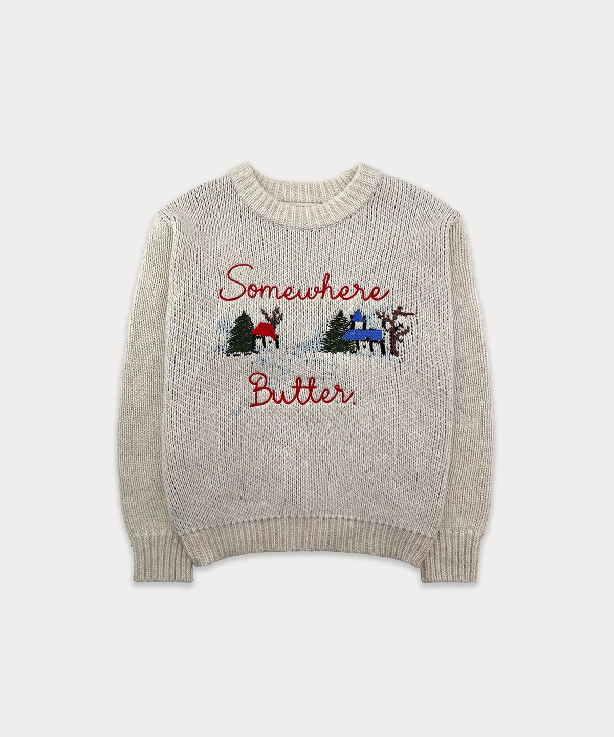 썸웨어버터(SOMEWHEREBUTTER) Some Village Wool Sweater - Oatmeal