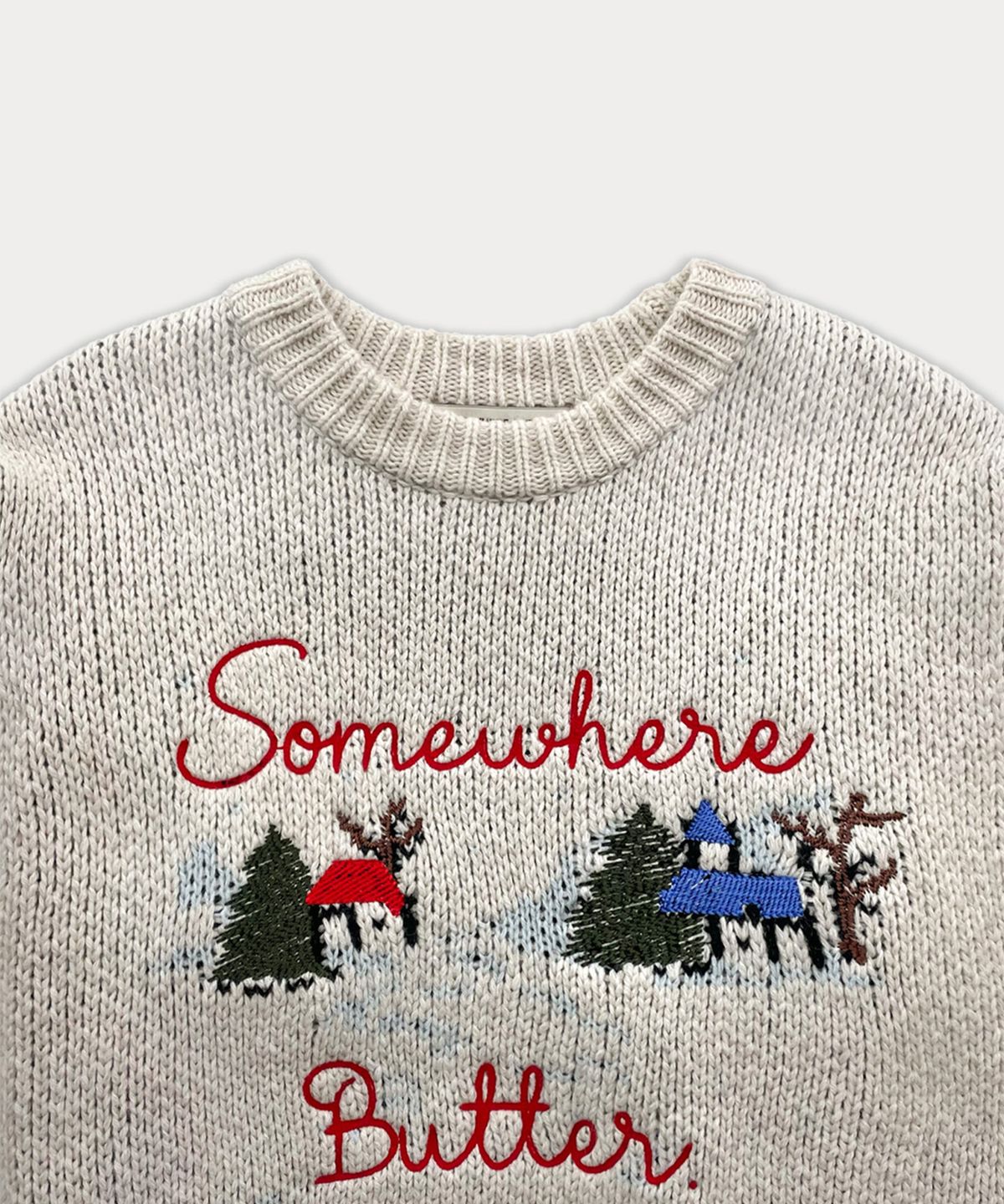 썸웨어버터(SOMEWHEREBUTTER) Some Village Wool Sweater - Oatmeal