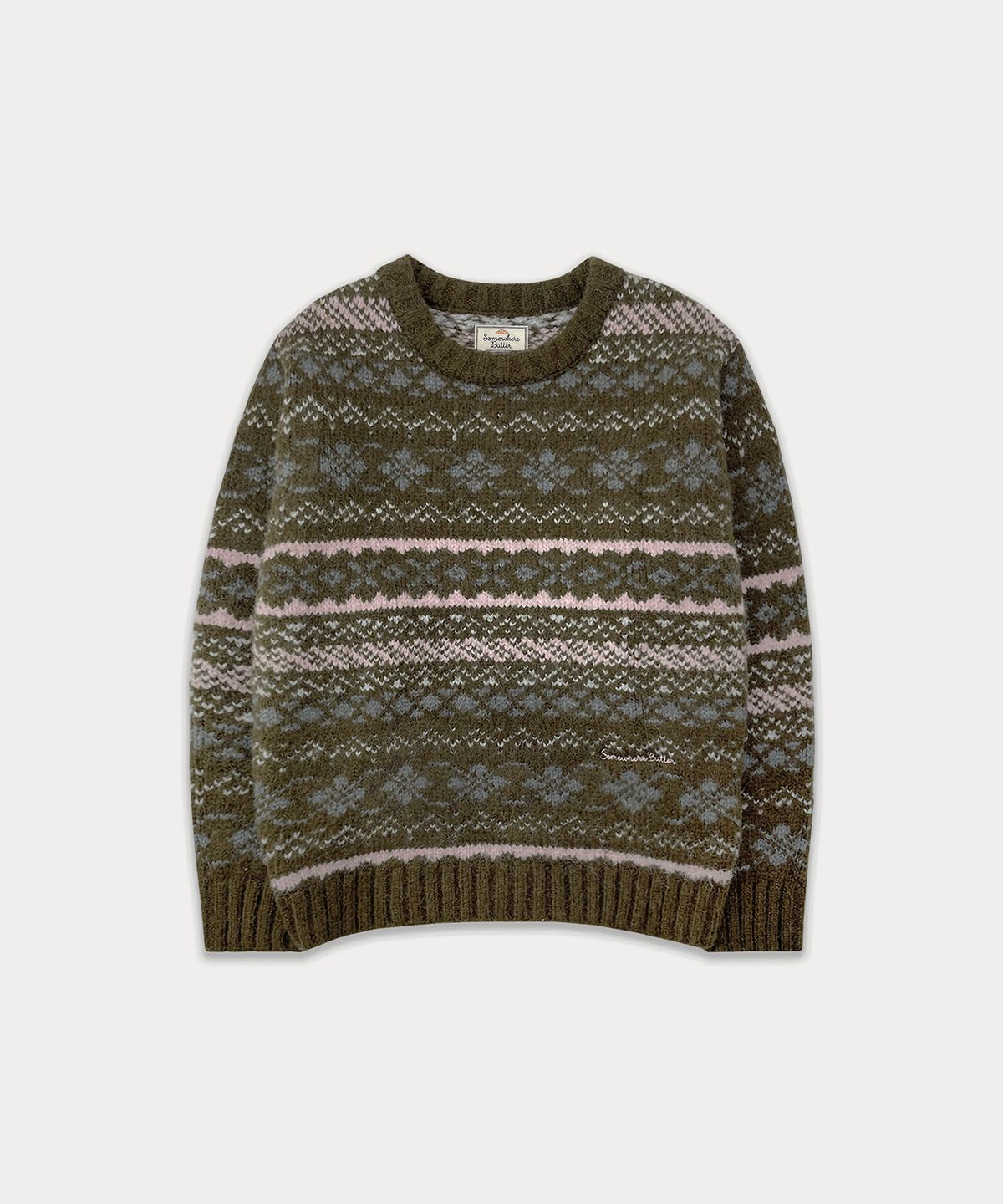 썸웨어버터(SOMEWHEREBUTTER) Merry Alpaca Nordic Knit - Brown