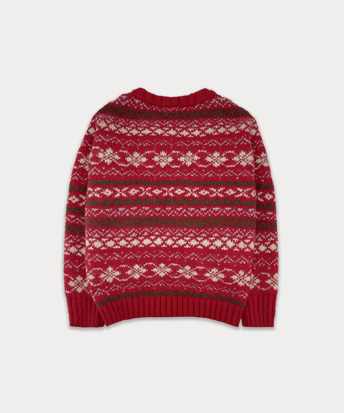 썸웨어버터(SOMEWHEREBUTTER) Merry Alpaca Nordic Knit - Red