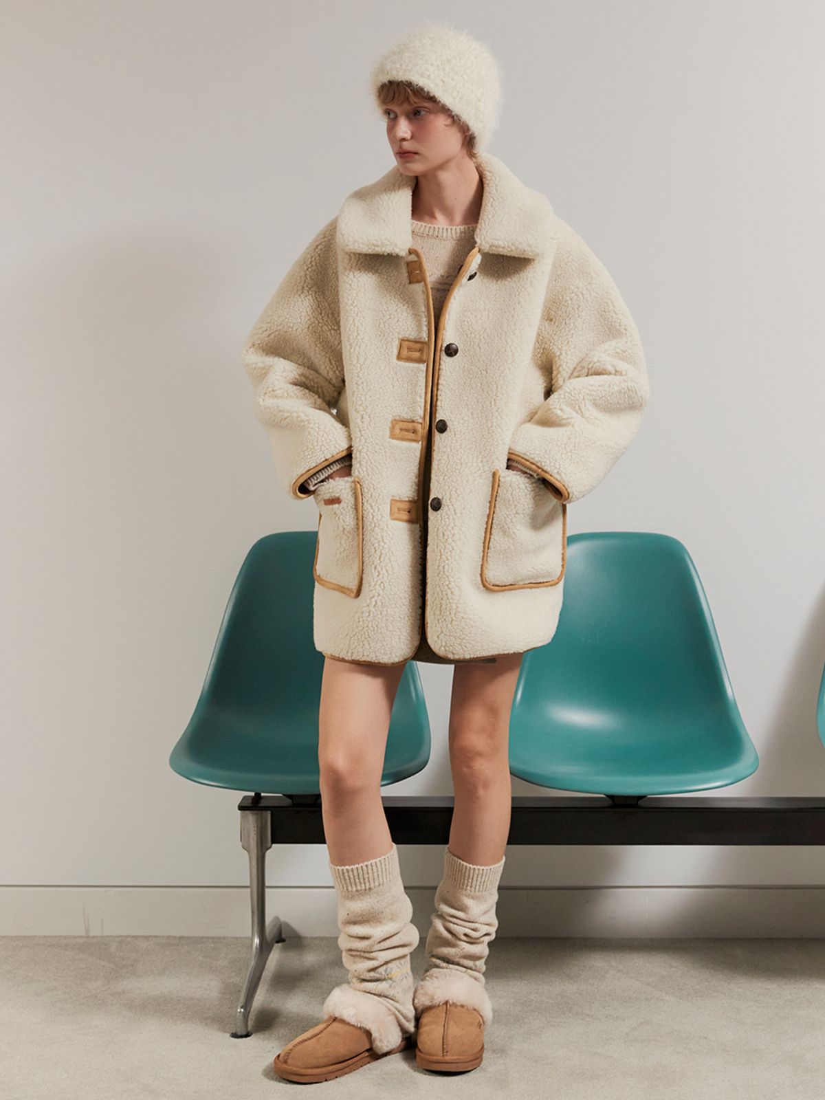 오앨(OUEL) WOOL SILK BLENDED LEG WARMER_OATMEAL