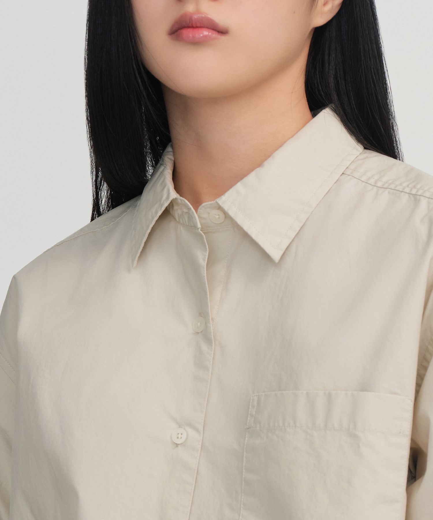 ★MUSINSA STANDARD★ Relaxed soft poplin shirt light beige M MUSINSA | MUSINSA STANDARD WOMAN Women's Oversized Washed