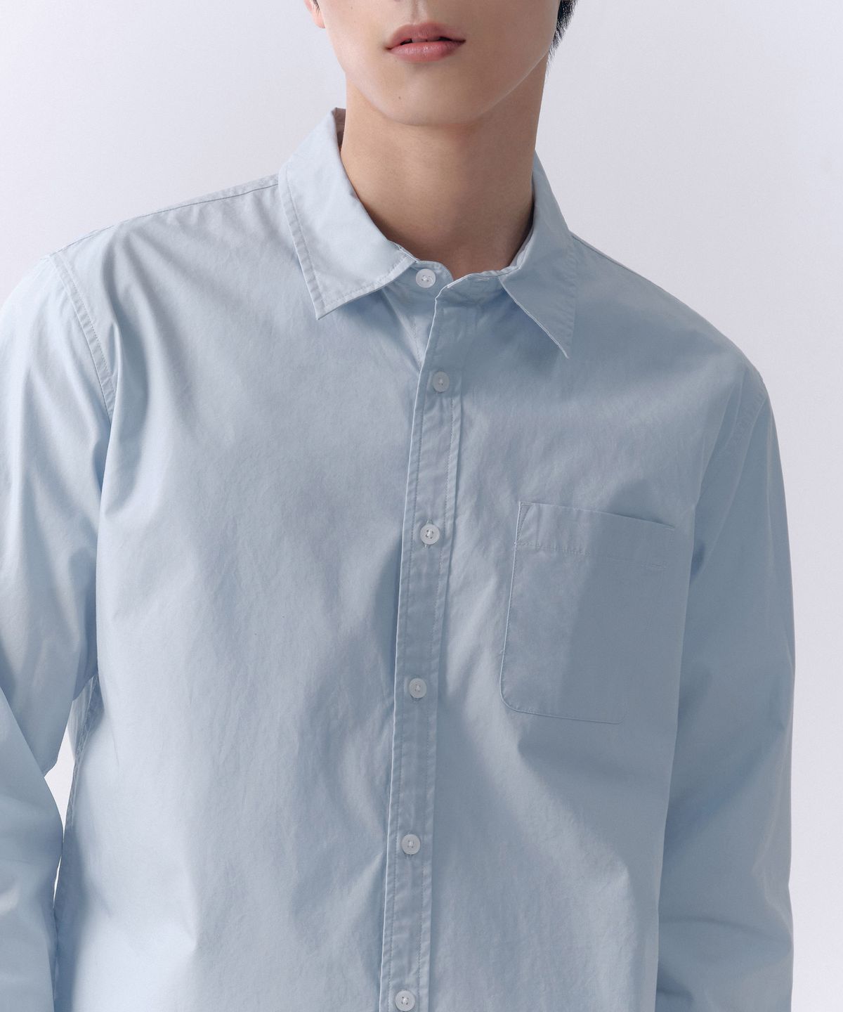 무신사 스탠다드(MUSINSA STANDARD) 베이식 워시드 포플린 셔츠 [스카이 블루]