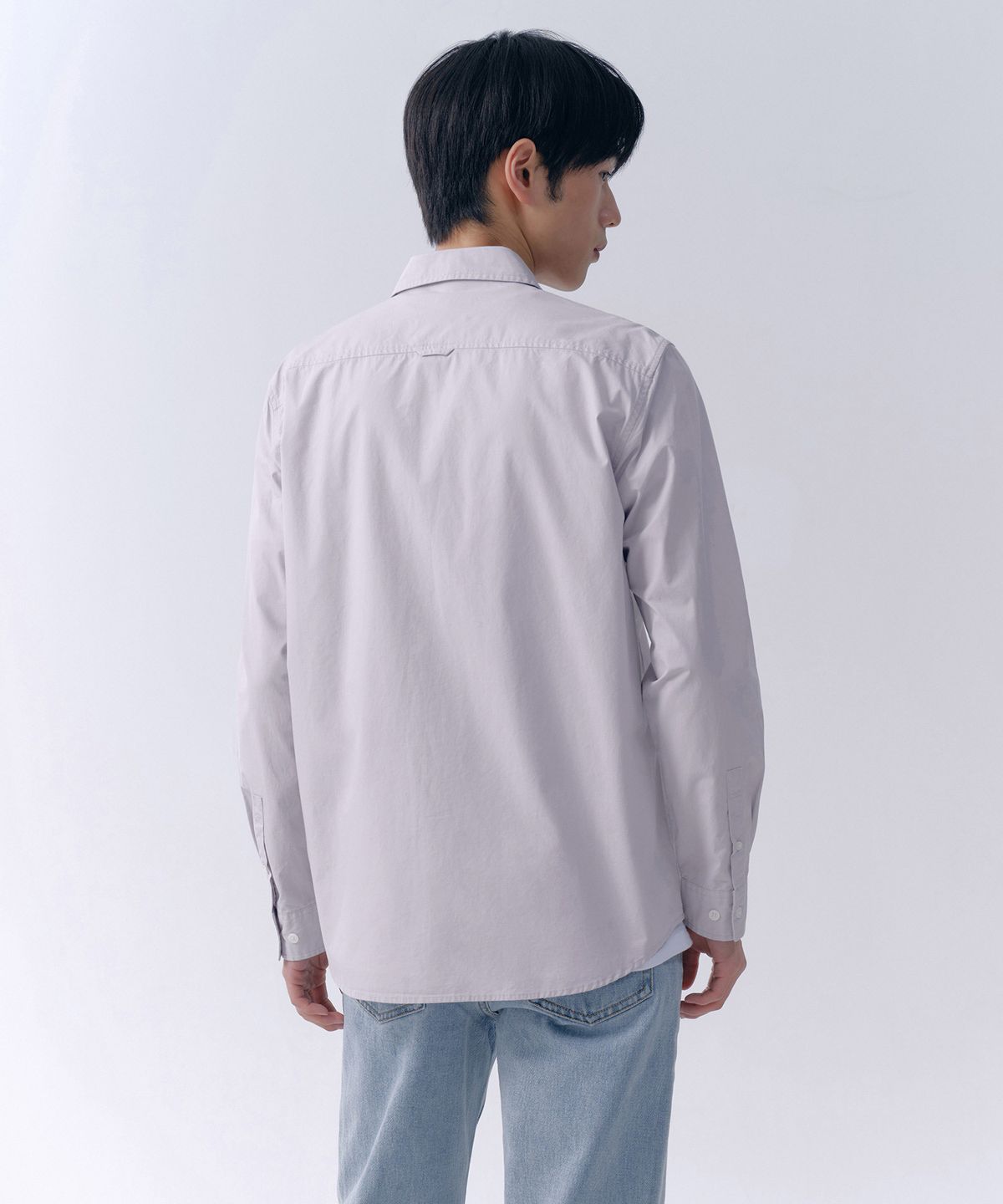 무신사 스탠다드(MUSINSA STANDARD) 베이식 워시드 포플린 셔츠 [퍼플 그레이]