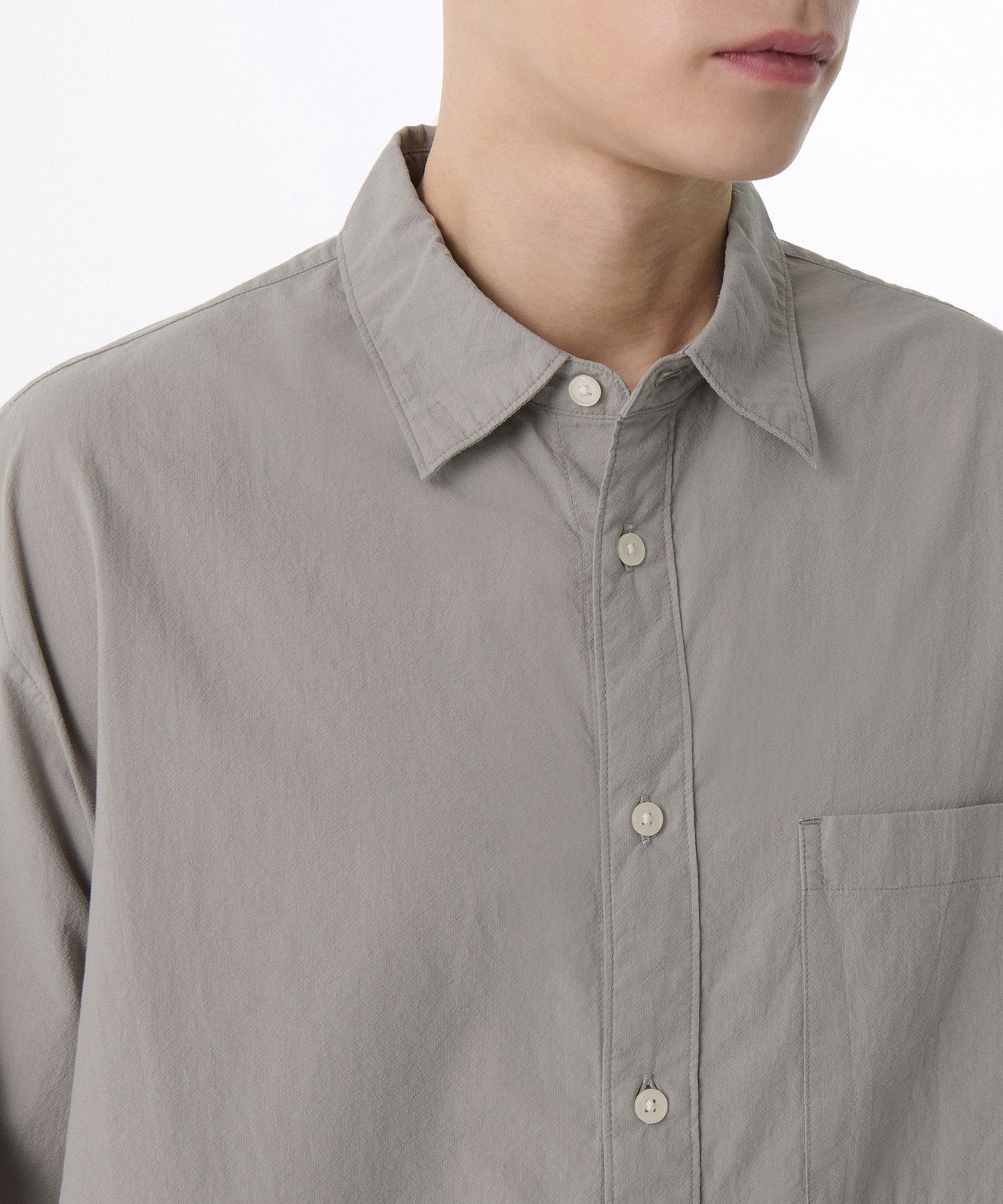 ★MUSINSA STANDARD★ Relaxed Micro Seersucker Shirt Warm Ash MUSINSA | MUSINSA STANDARD Relaxed Micro Seersucker Shirt
