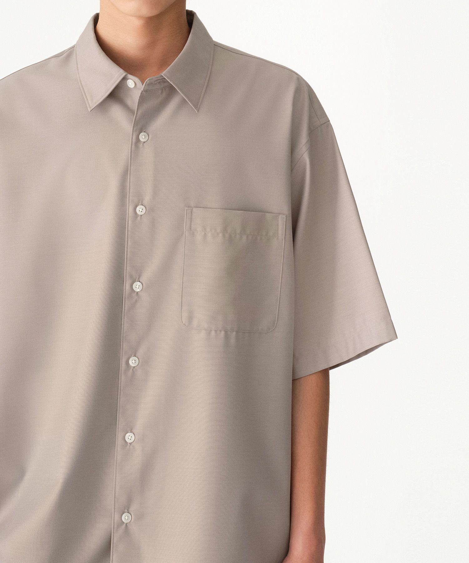 ★MUSINSA STANDARD★ Relaxed Wool Like Short Sleeve Shirt To MUSINSA | MUSINSA STANDARD Relaxed Wool Like Short Sleeve