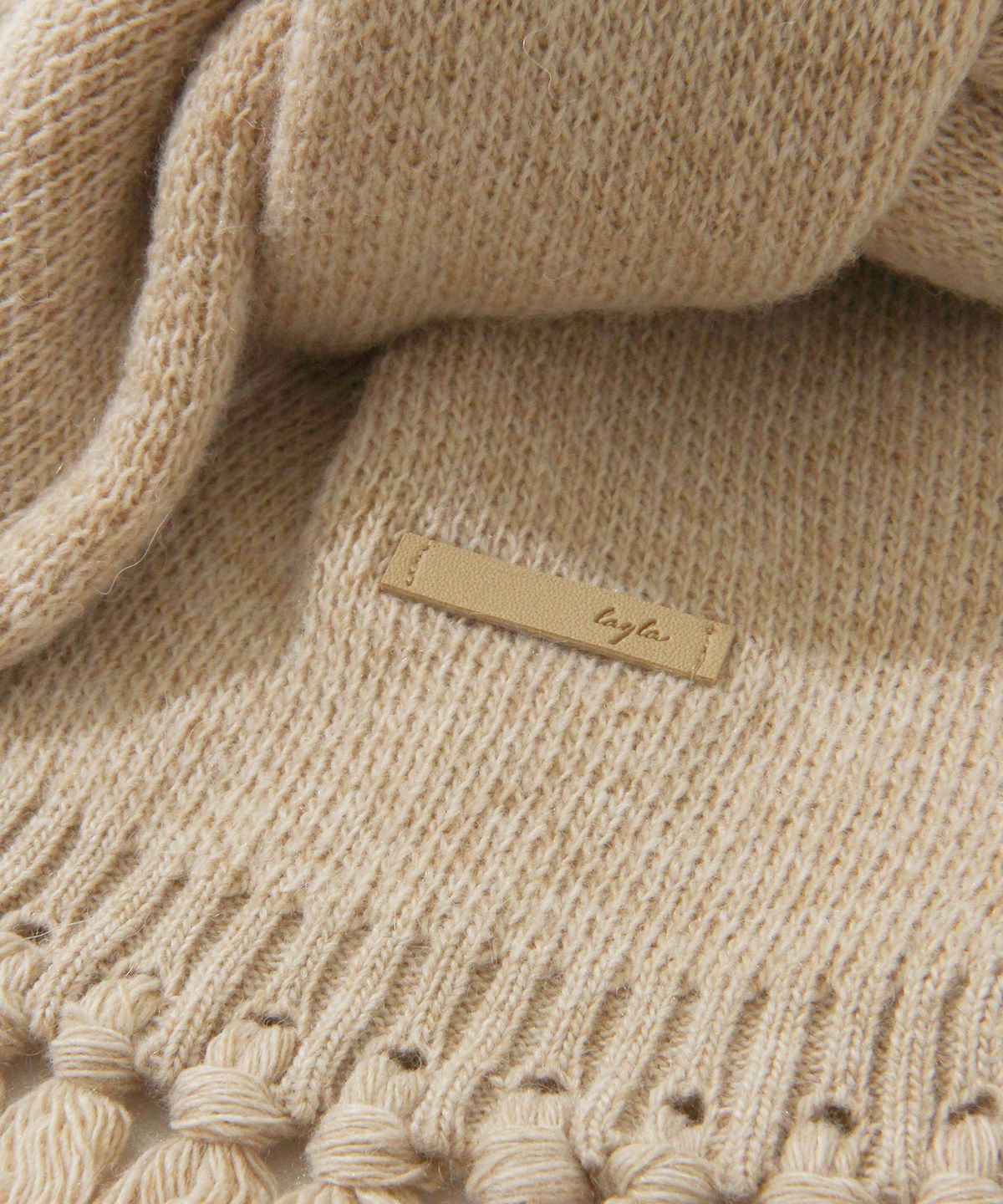 다이아몬드 레이라(DIAMOND LAYLA) Baby Alpaca&Ramswool Tessle Muffler M7 Nude Beige