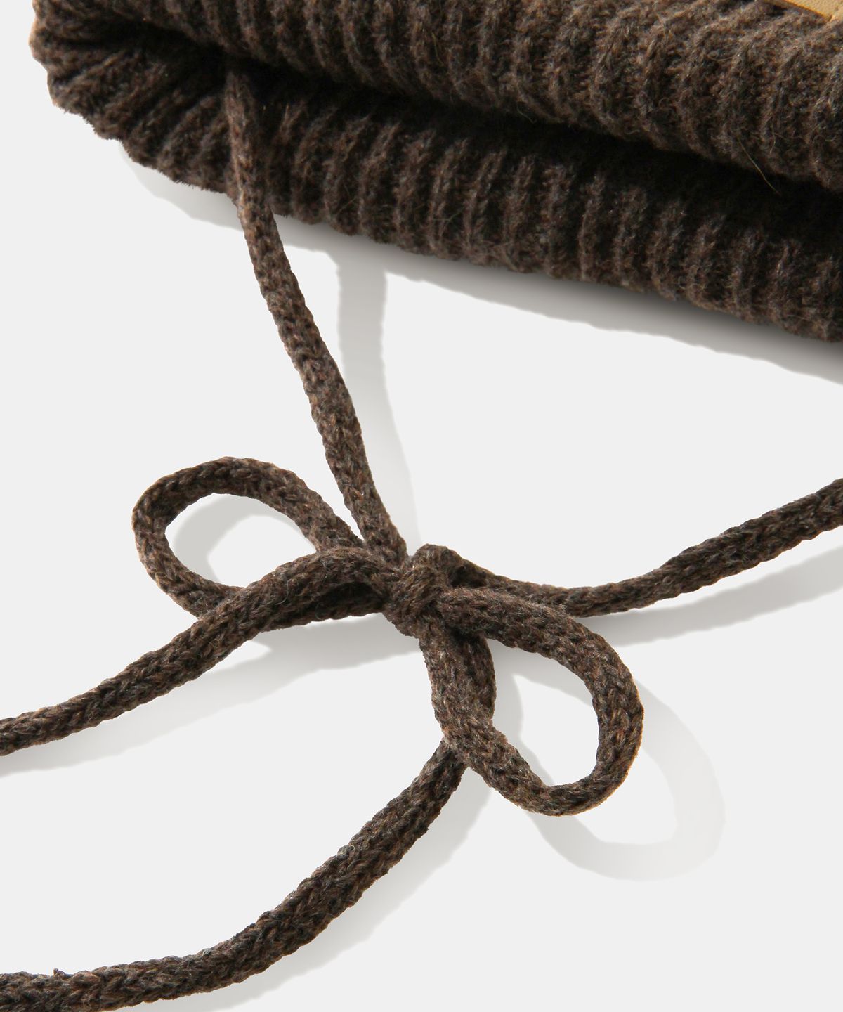 다이아몬드 레이라(DIAMOND LAYLA) Baby Alpaca&Ramswool Comfort String Beanie B1 Roasted Chestnut Brown