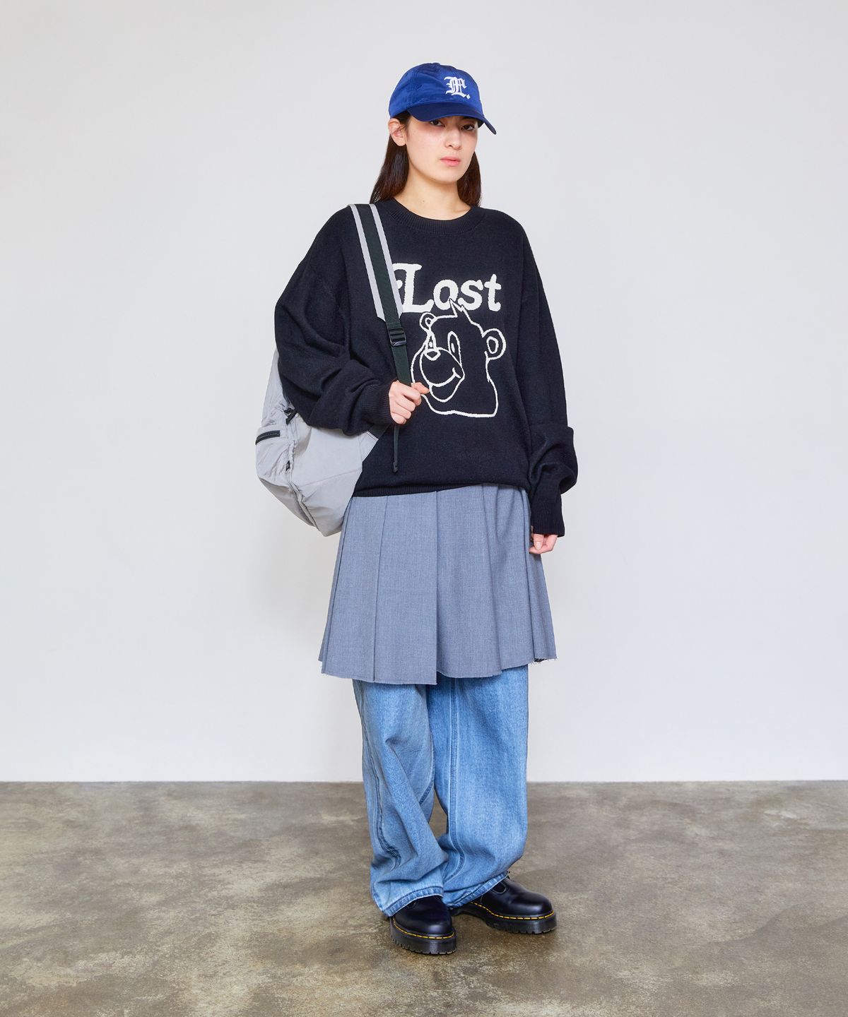 엘엠씨(LMC) BEAR FACE KNIT SWEATER black