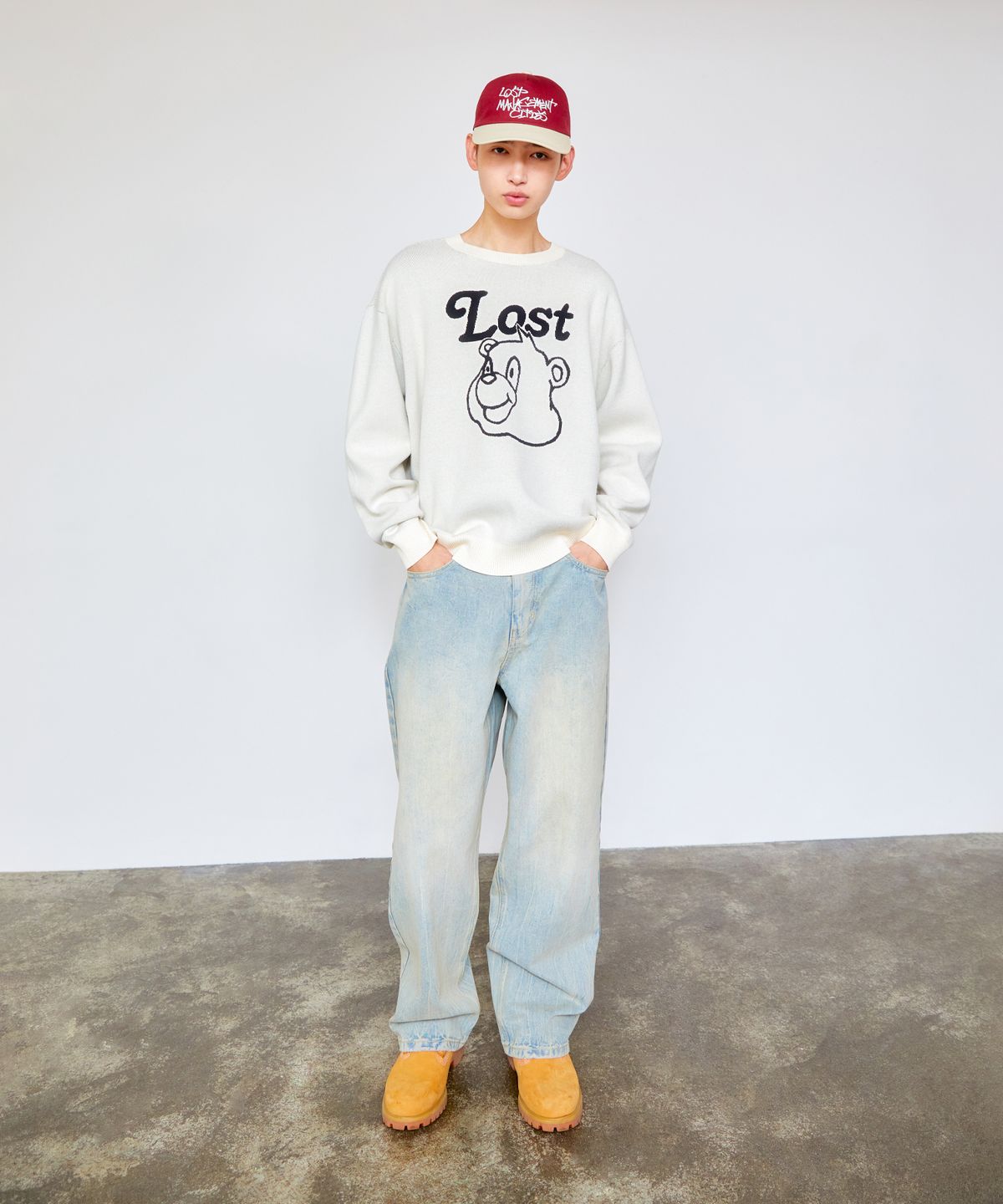엘엠씨(LMC) BEAR FACE KNIT SWEATER black