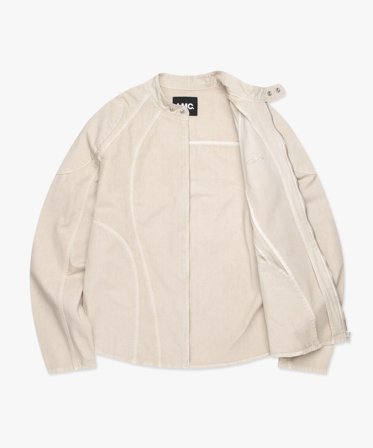 엘엠씨(LMC) PIGMENT DYED OVAL GLOBE BIKER JACKET beige