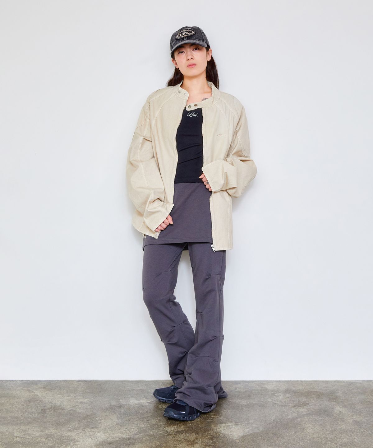엘엠씨(LMC) PIGMENT DYED OVAL GLOBE BIKER JACKET beige