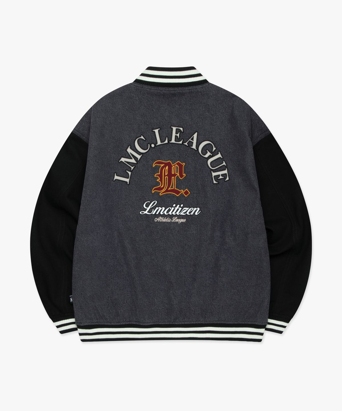 엘엠씨(LMC) DENIM VARSITY JACKET black