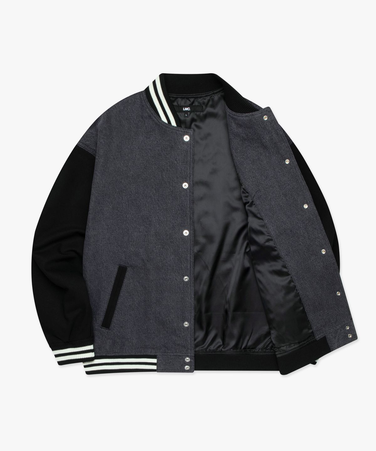 엘엠씨(LMC) DENIM VARSITY JACKET black