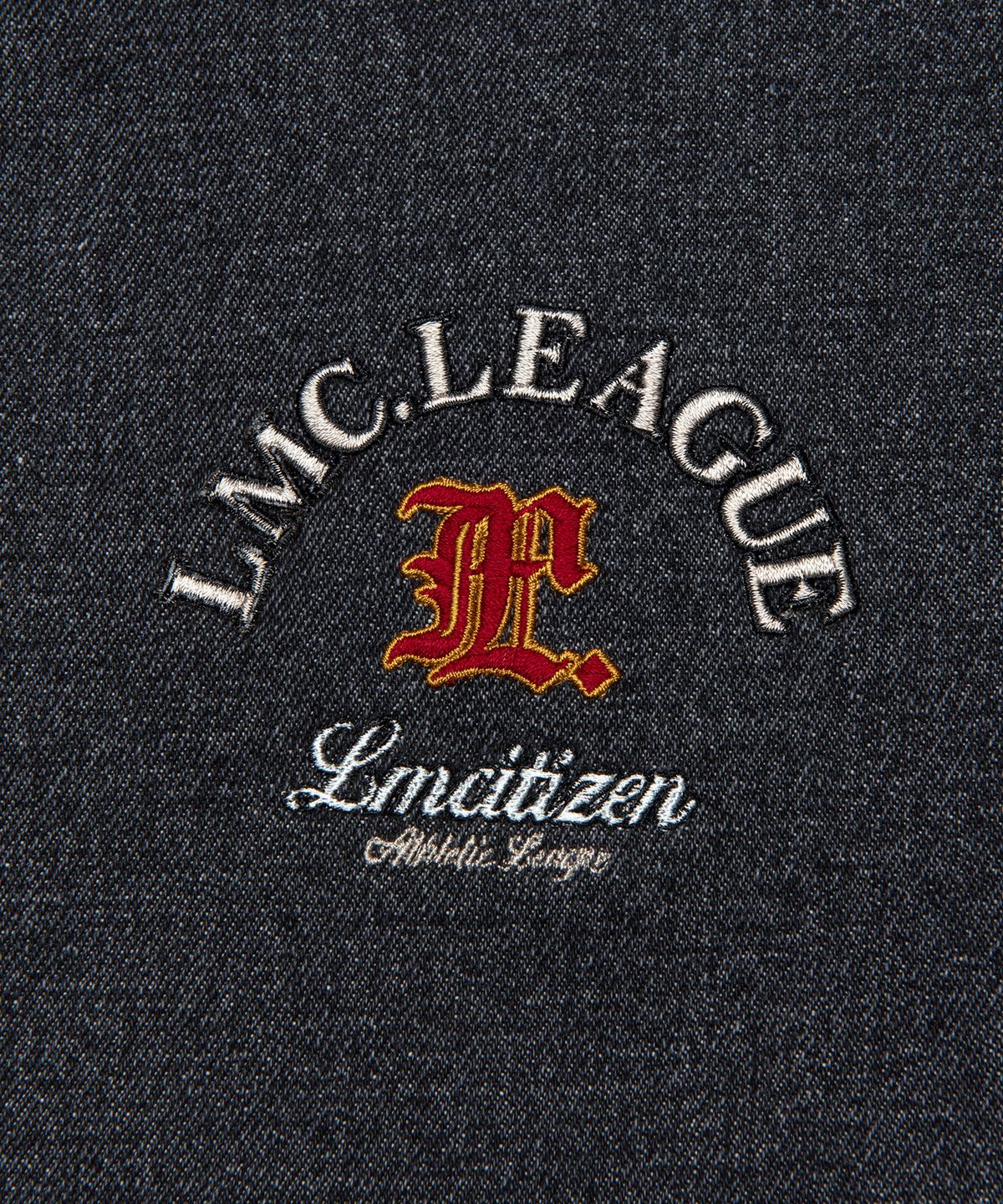 엘엠씨(LMC) DENIM VARSITY JACKET black