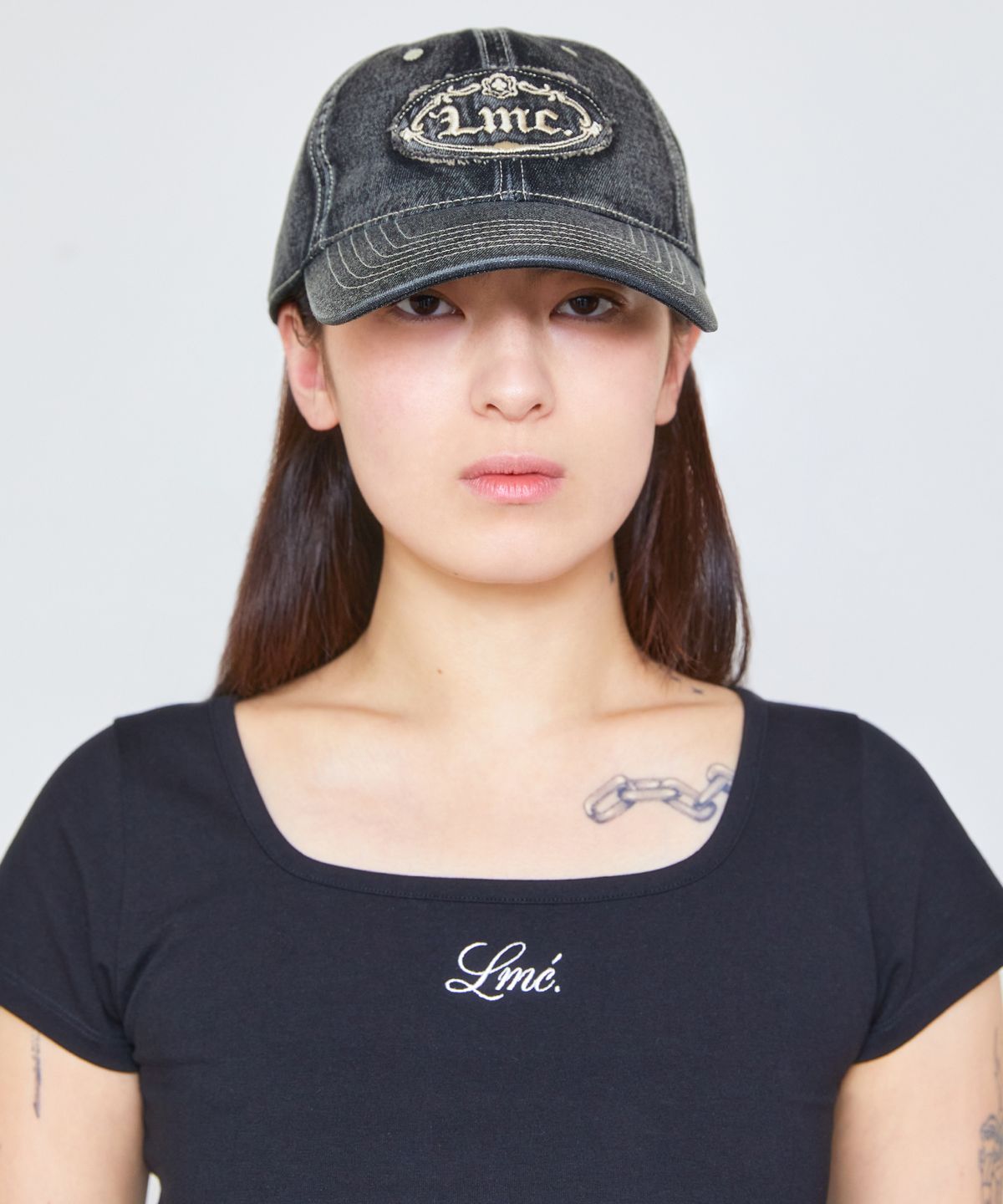 엘엠씨(LMC) WASHED DENIM GOTHIC OVAL 6PANEL CAP Sand