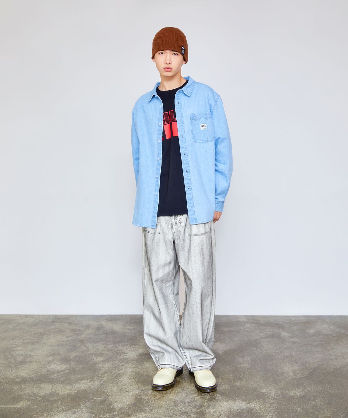엘엠씨(LMC) DIRTY WASHED WIDE DENIM PANTS light blue