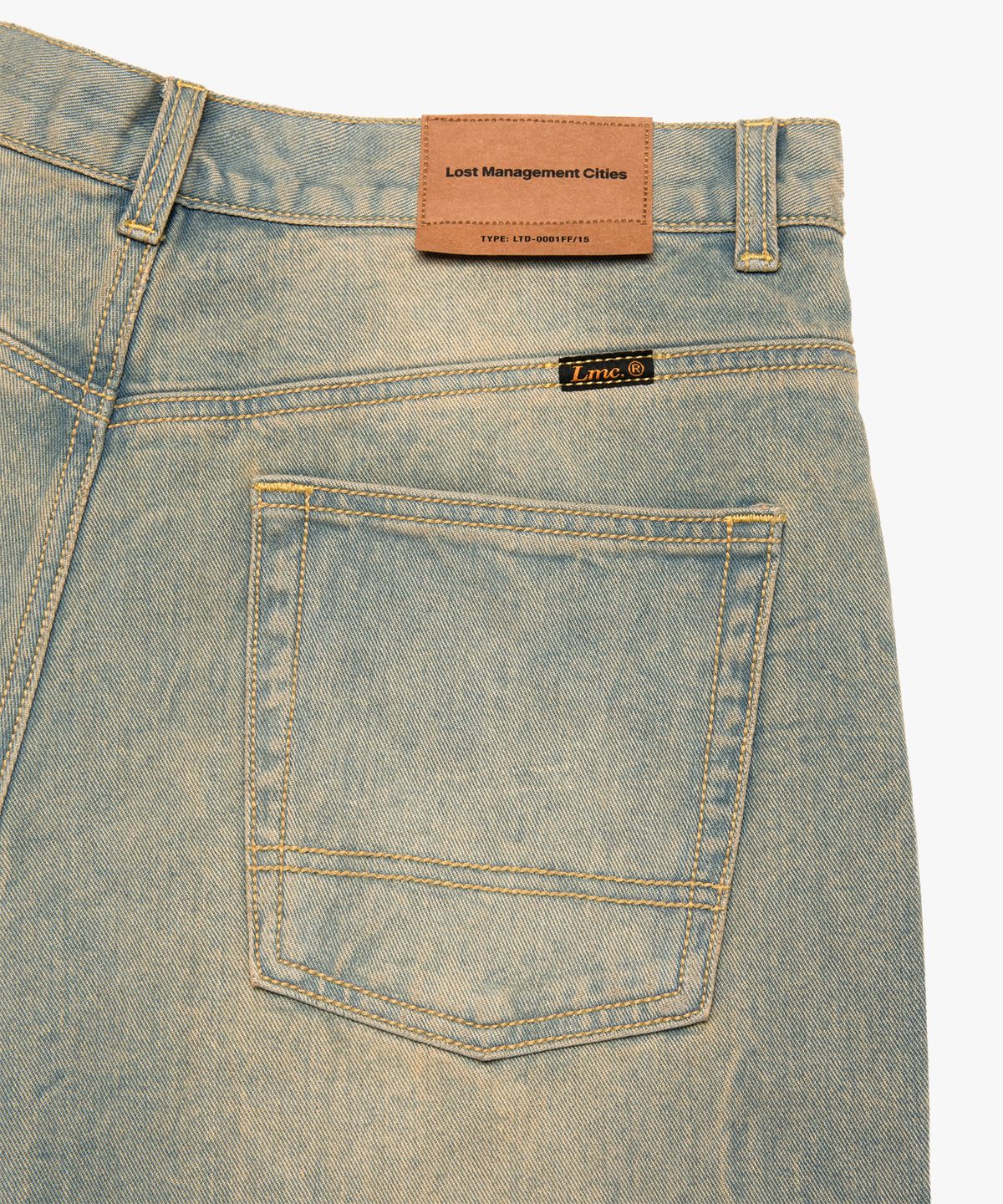 엘엠씨(LMC) WASHED STITCH DENIM WIDE JEAN sand