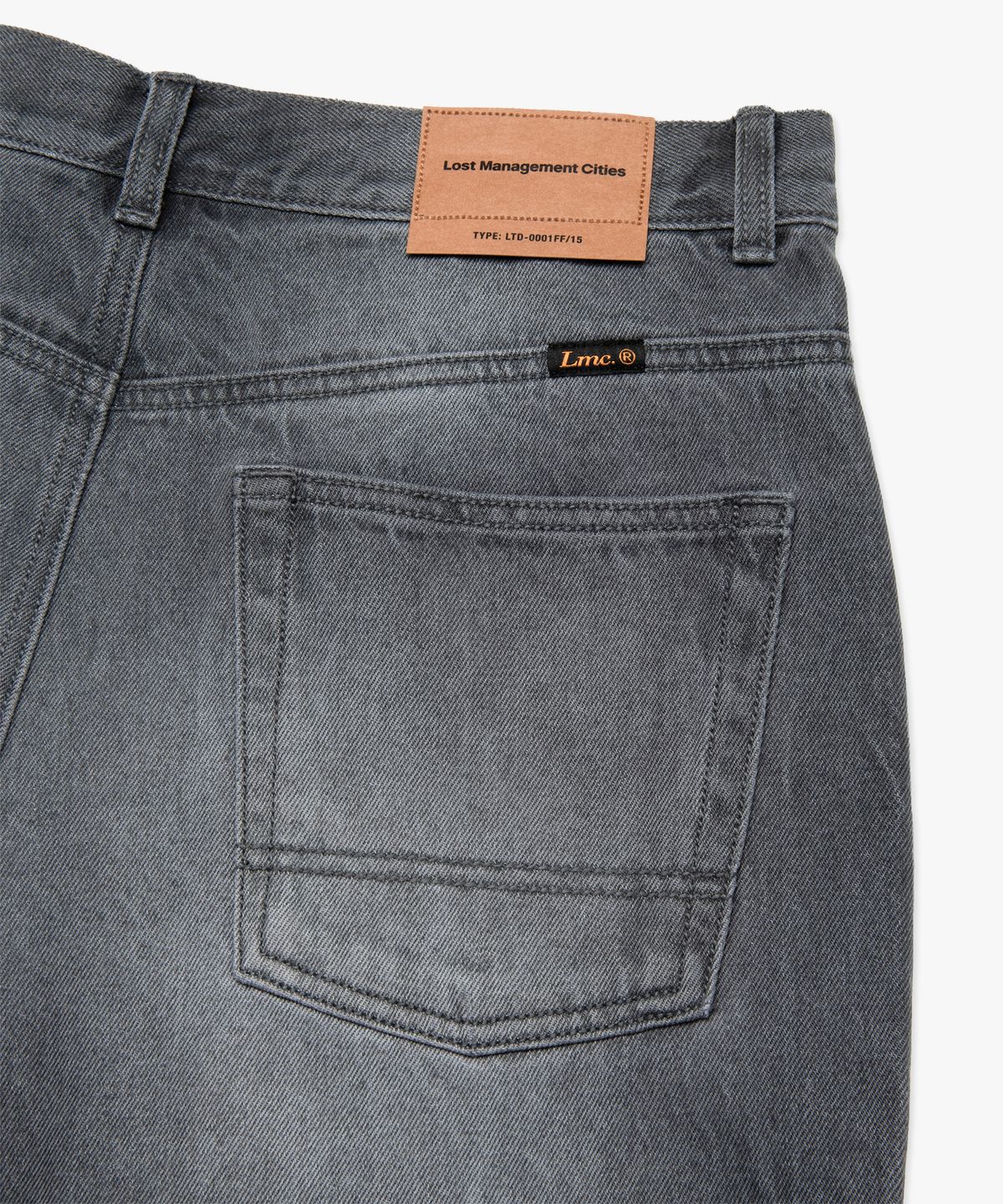 엘엠씨(LMC) WASHED STITCH DENIM WIDE JEAN gray