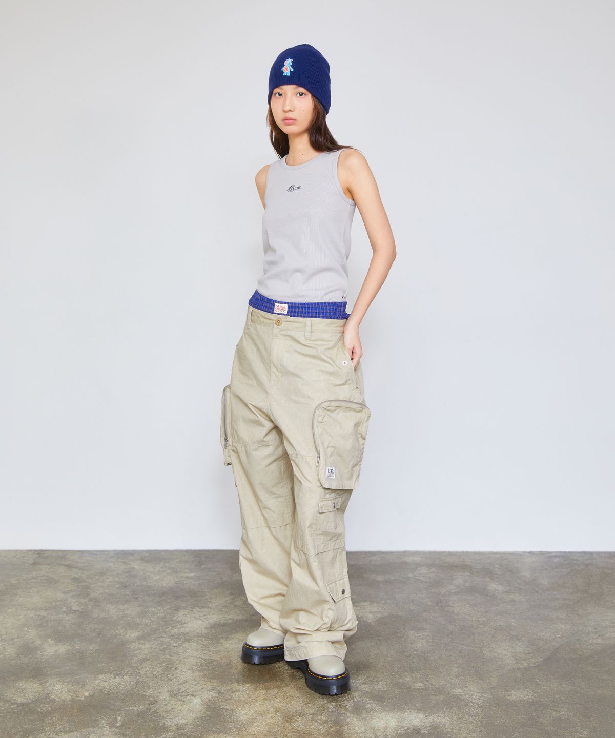 엘엠씨(LMC) PIGMENT DYED MULTI CARGO WIDE PANTS black