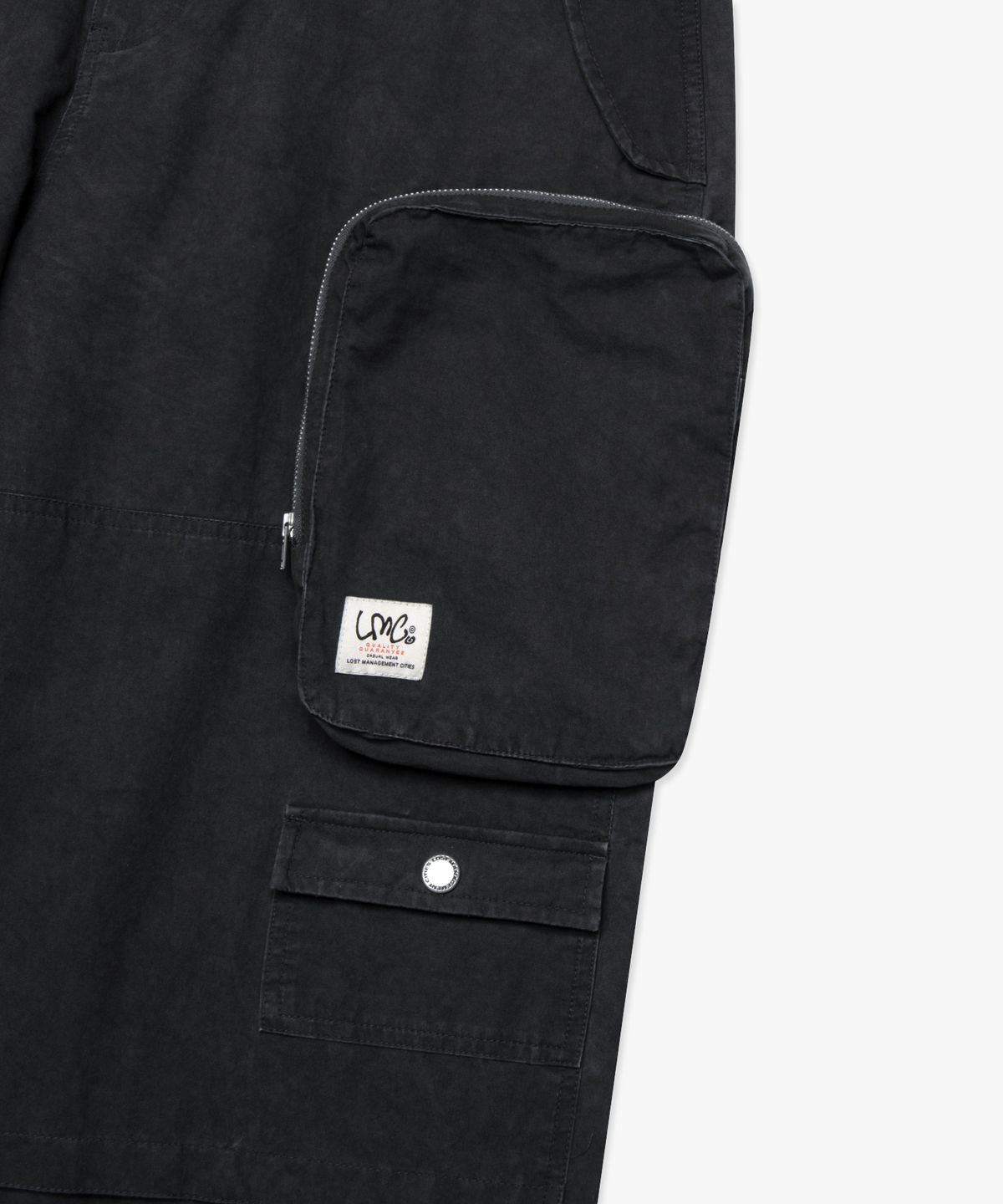 엘엠씨(LMC) PIGMENT DYED MULTI CARGO WIDE PANTS black
