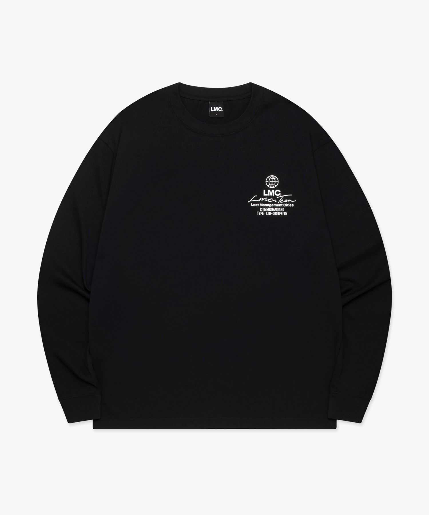 ■LMC■ GLOBE LONG SLV TEE 2PACK black 0LM45CLS112BLK MUSINSA | LMC SIGNATURE GLOBE LONG SLV TEE black