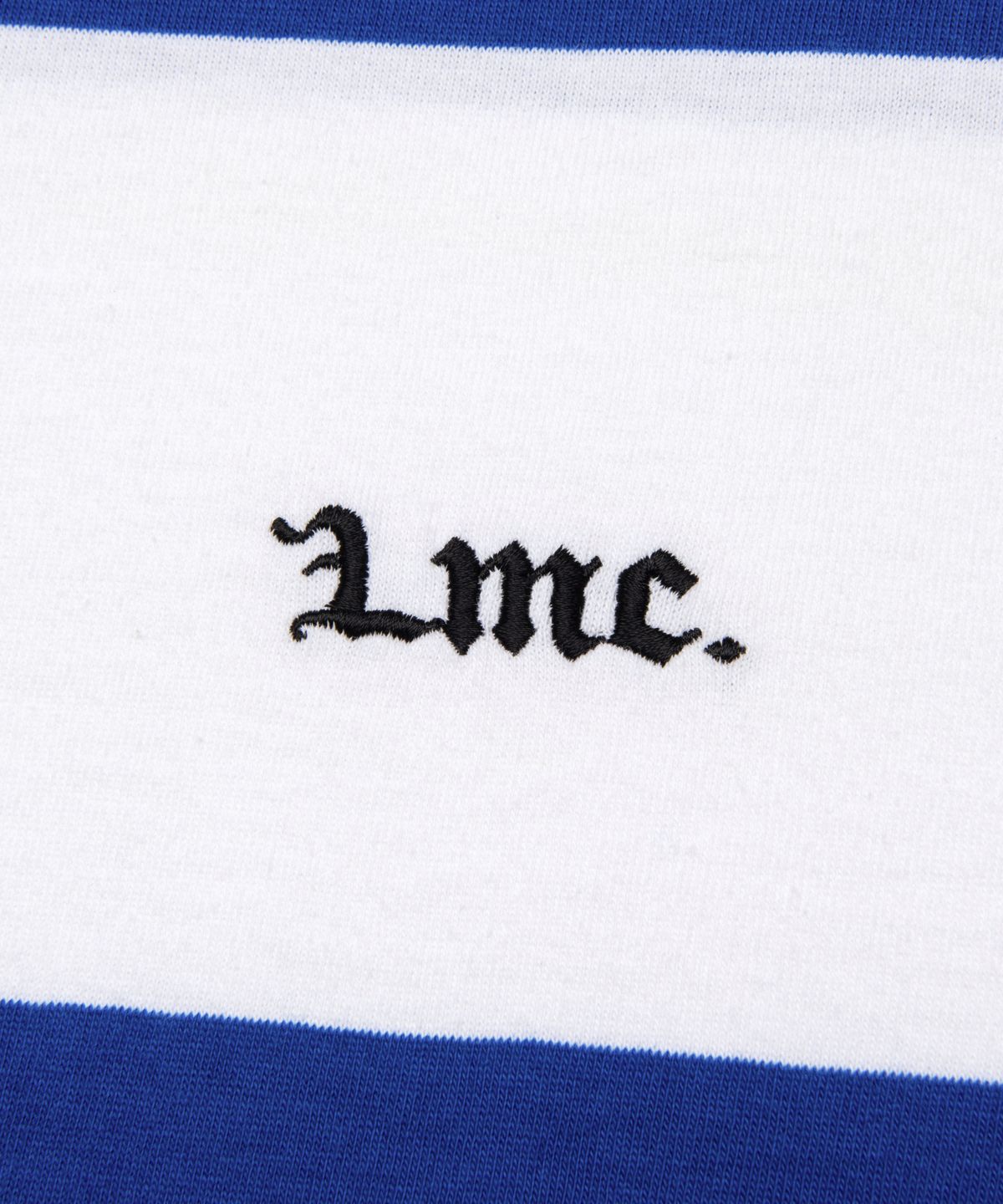 엘엠씨(LMC) STRIPE GOTHIC NAME RUGBY SHIRT blue