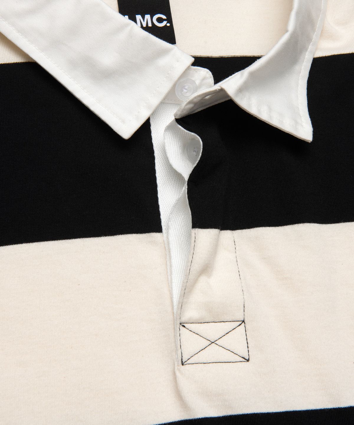 엘엠씨(LMC) STRIPE GOTHIC NAME RUGBY SHIRT black