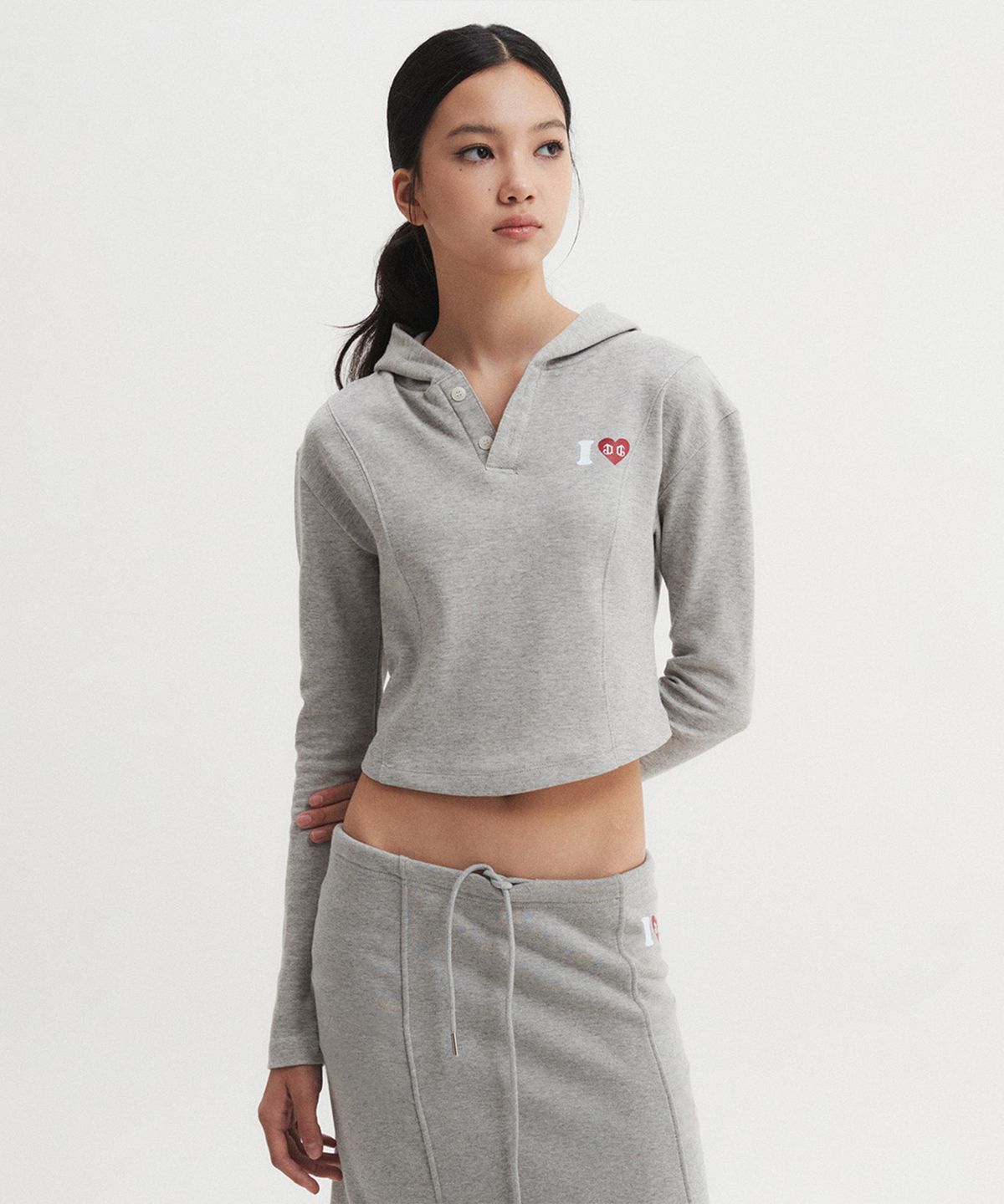 디앤에스알 우먼(DNSR WOMEN) 아이러브 롱 스커트 그레이