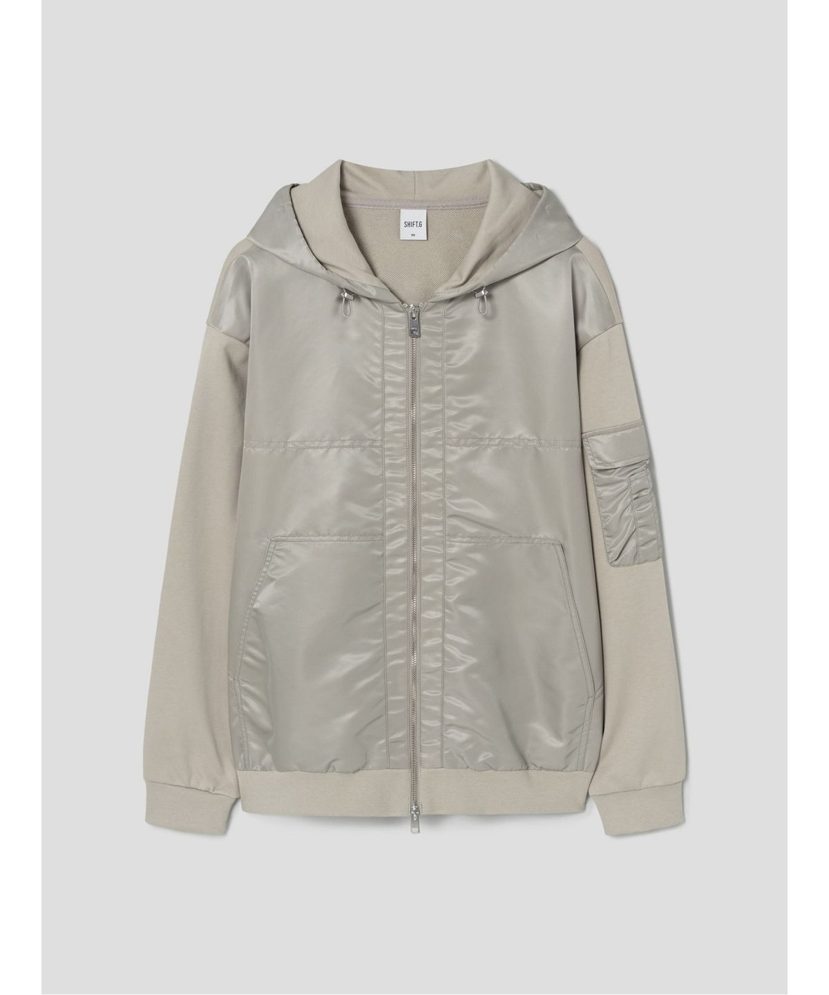 시프트지(SHIFT.G) Woven Mix Hood zipup  Beige