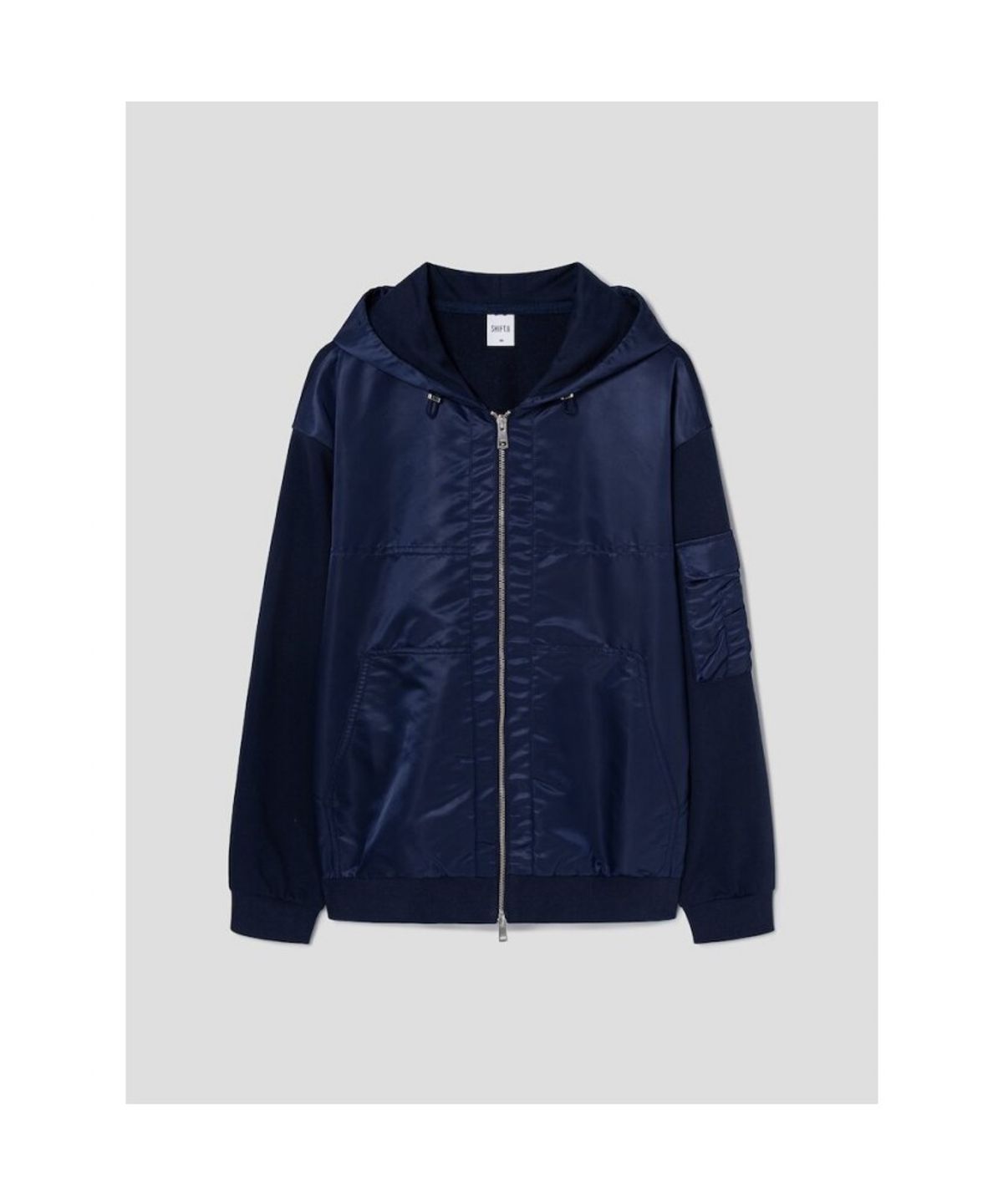 시프트지(SHIFT.G) Woven Mix Hood zipup  Navy