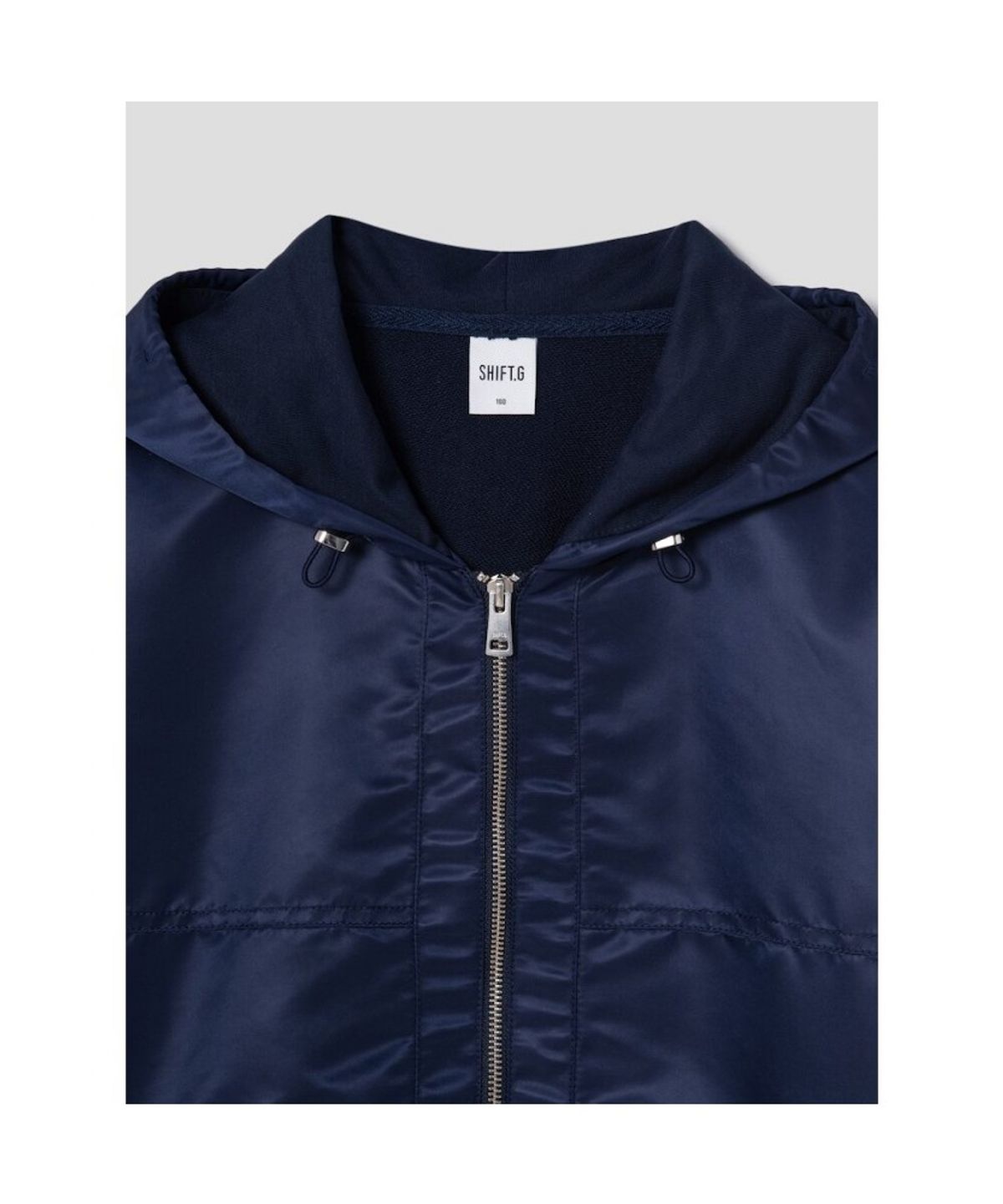 시프트지(SHIFT.G) Woven Mix Hood zipup  Navy