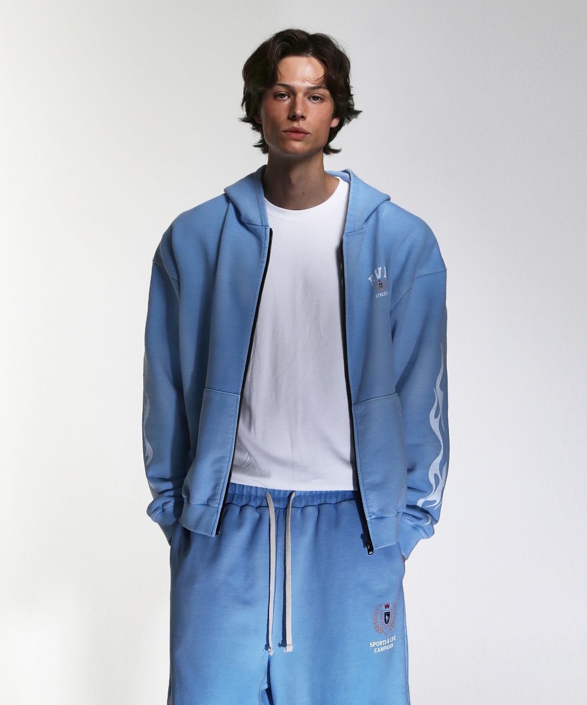 알브이디(RVD) (American Casual Campaign) 700g 피그먼트 버뮤다 하프팬츠 (베이비블루)