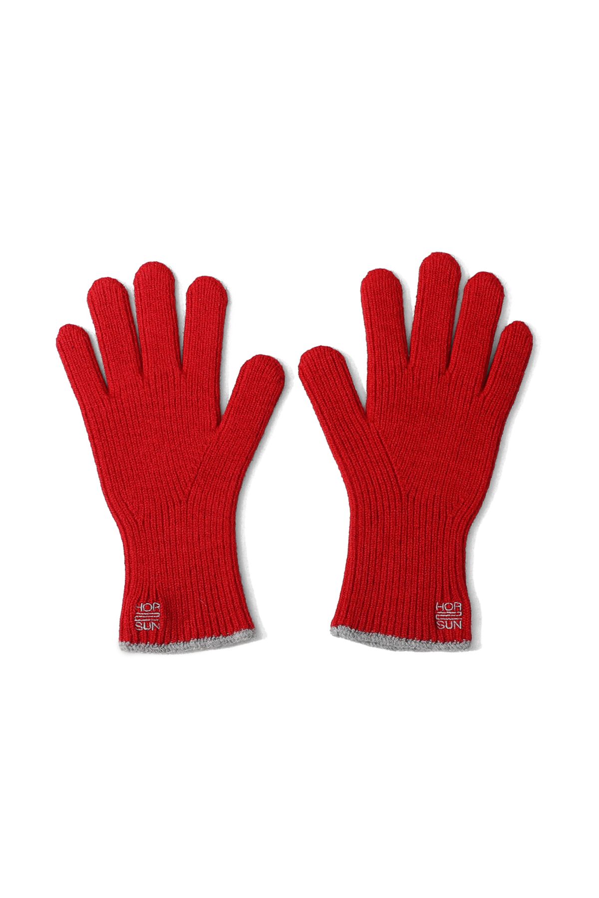 홀리선(HORLISUN) Bless Wool Rib Finger Gloves Urban Red