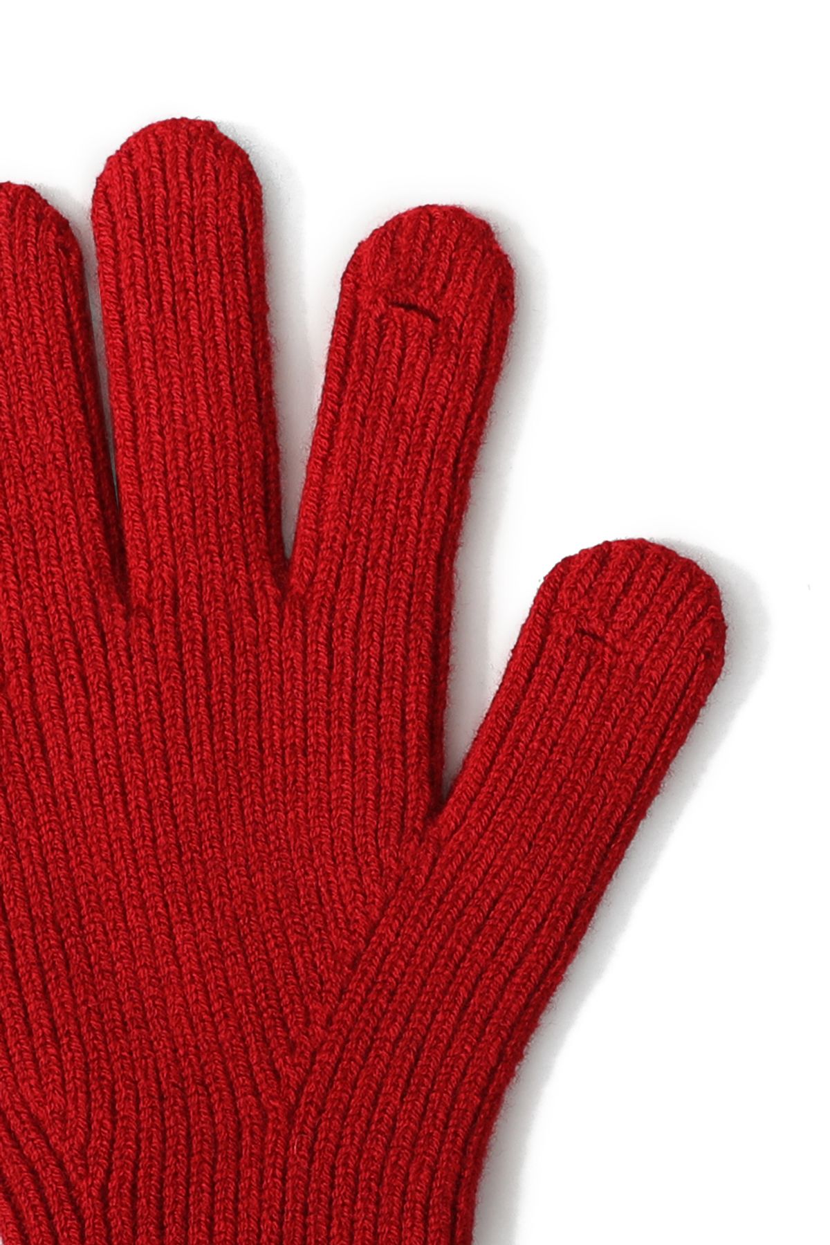 홀리선(HORLISUN) Bless Wool Rib Finger Gloves Urban Red
