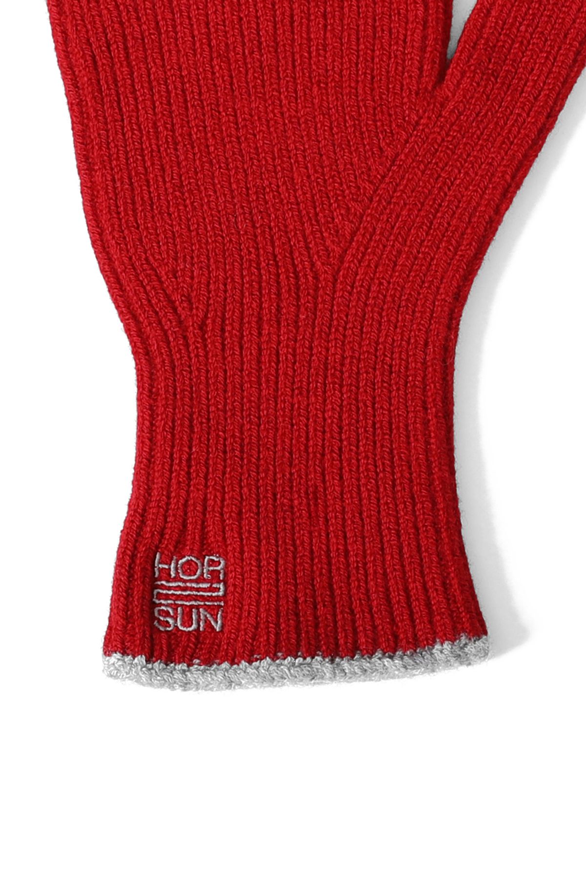 홀리선(HORLISUN) Bless Wool Rib Finger Gloves Urban Red