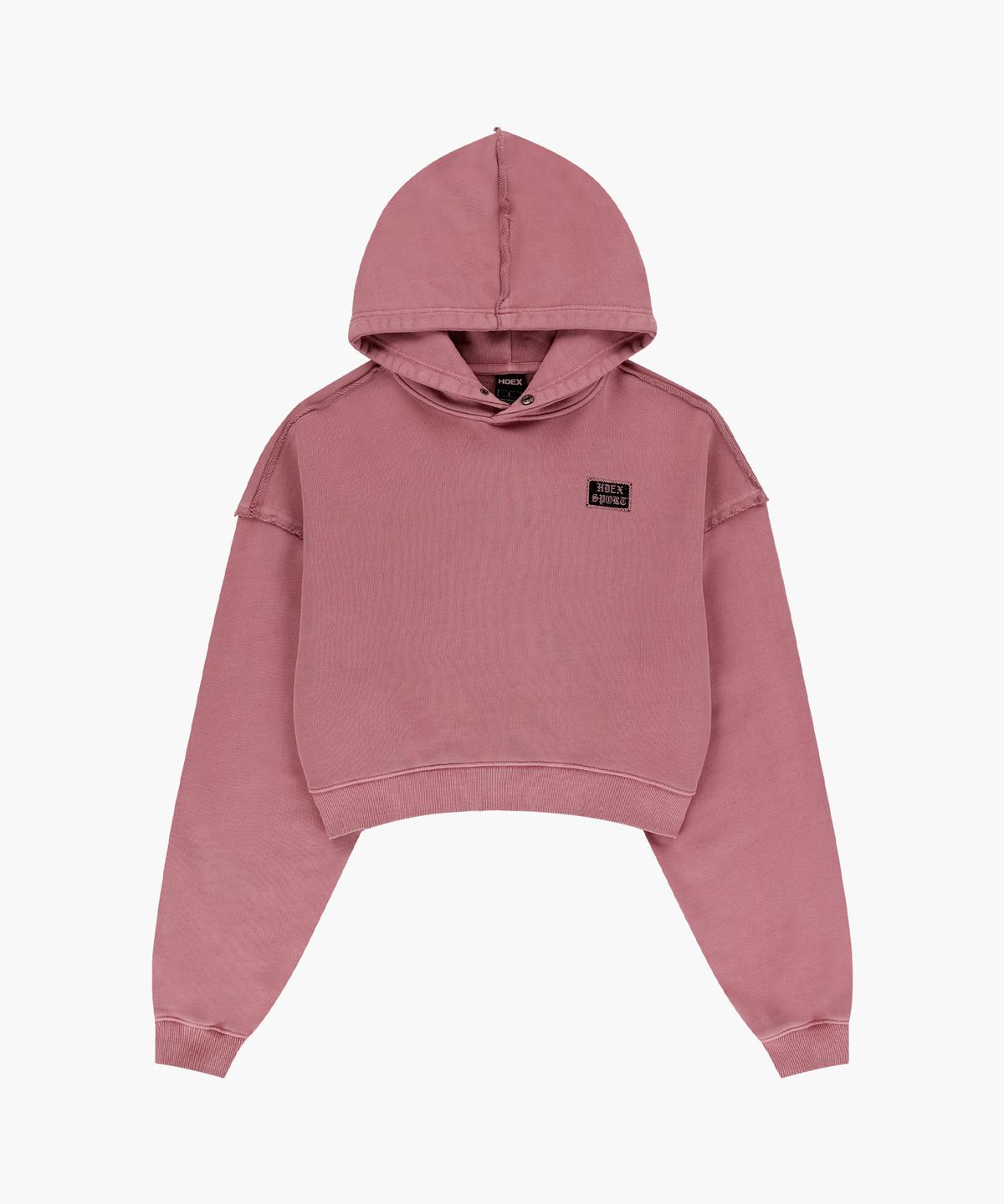 에이치덱스(HDEX) 우먼스 빅후드 데미지 피그먼트 크롭 후디 (Pigment Pink)