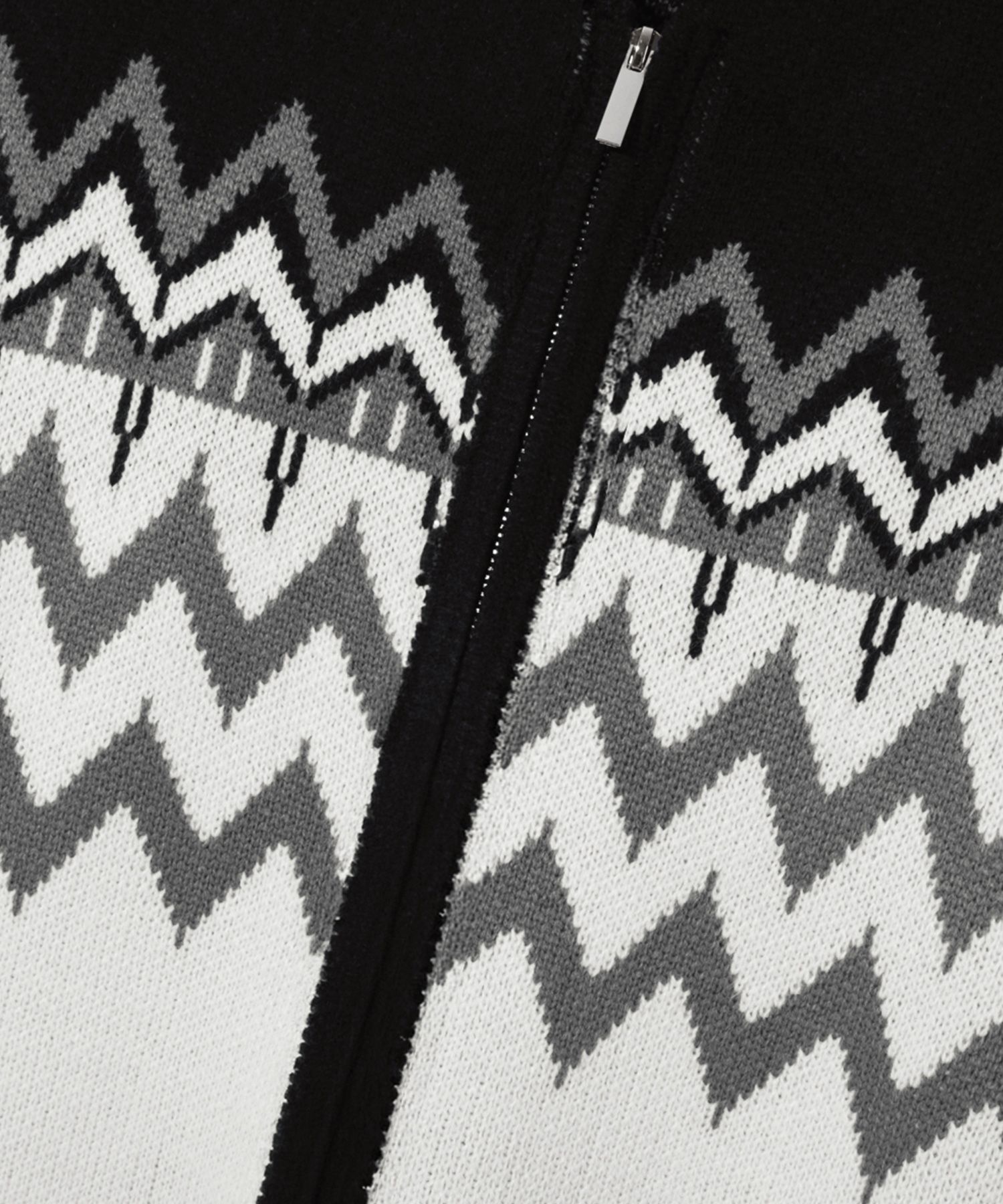 MUSINSA | TRILLION Washable Nordic Jacquard 2WAY Hooded Zip